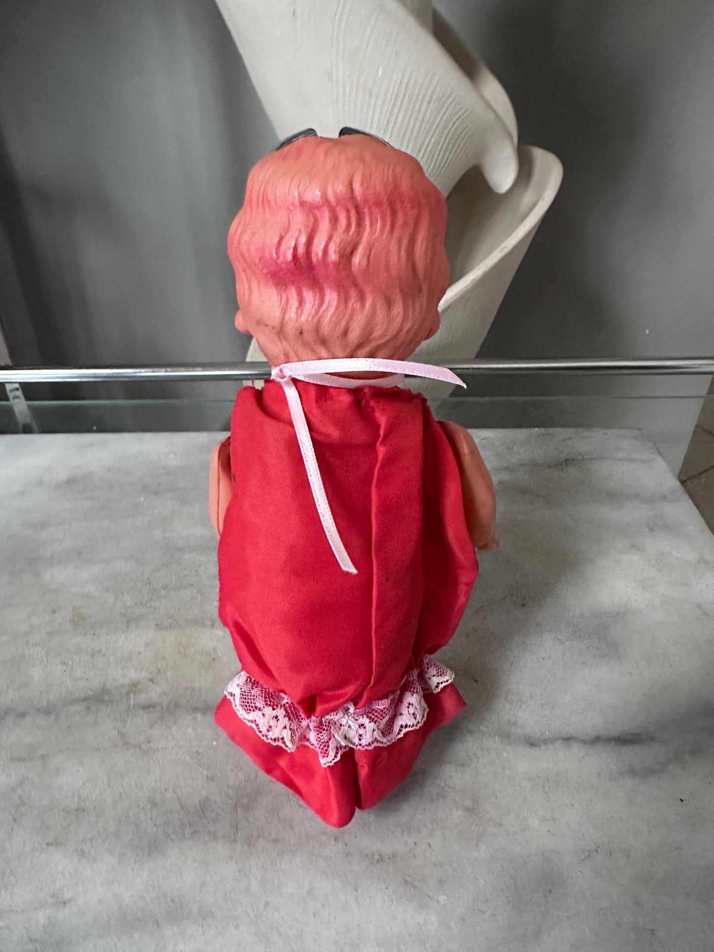 Vintage Kewpie Doll Carnival Game Prize – 1940s Japan Import Flapper Toy – 8.5” Tall