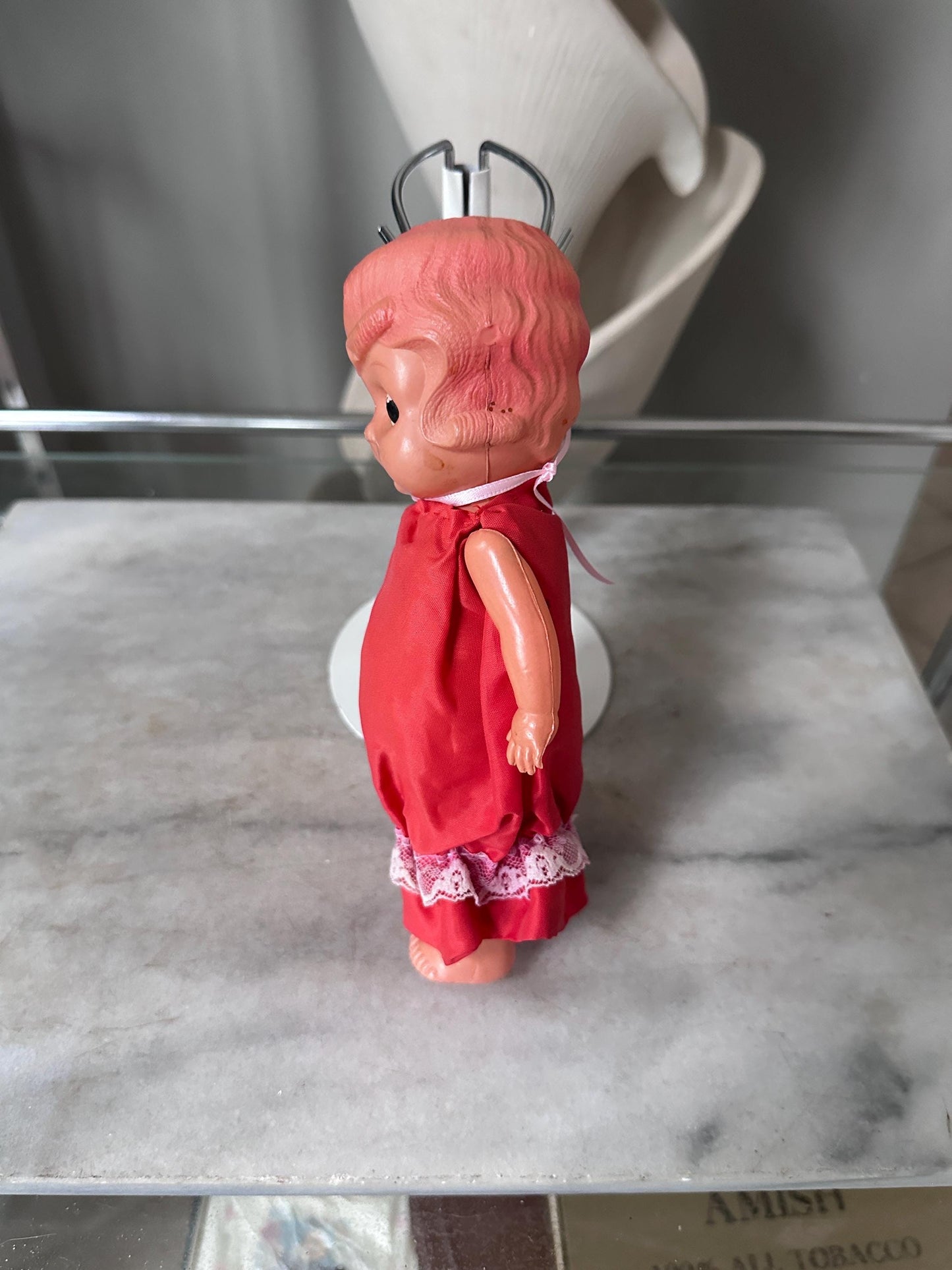 Vintage Kewpie Doll Carnival Game Prize – 1940s Japan Import Flapper Toy – 8.5” Tall