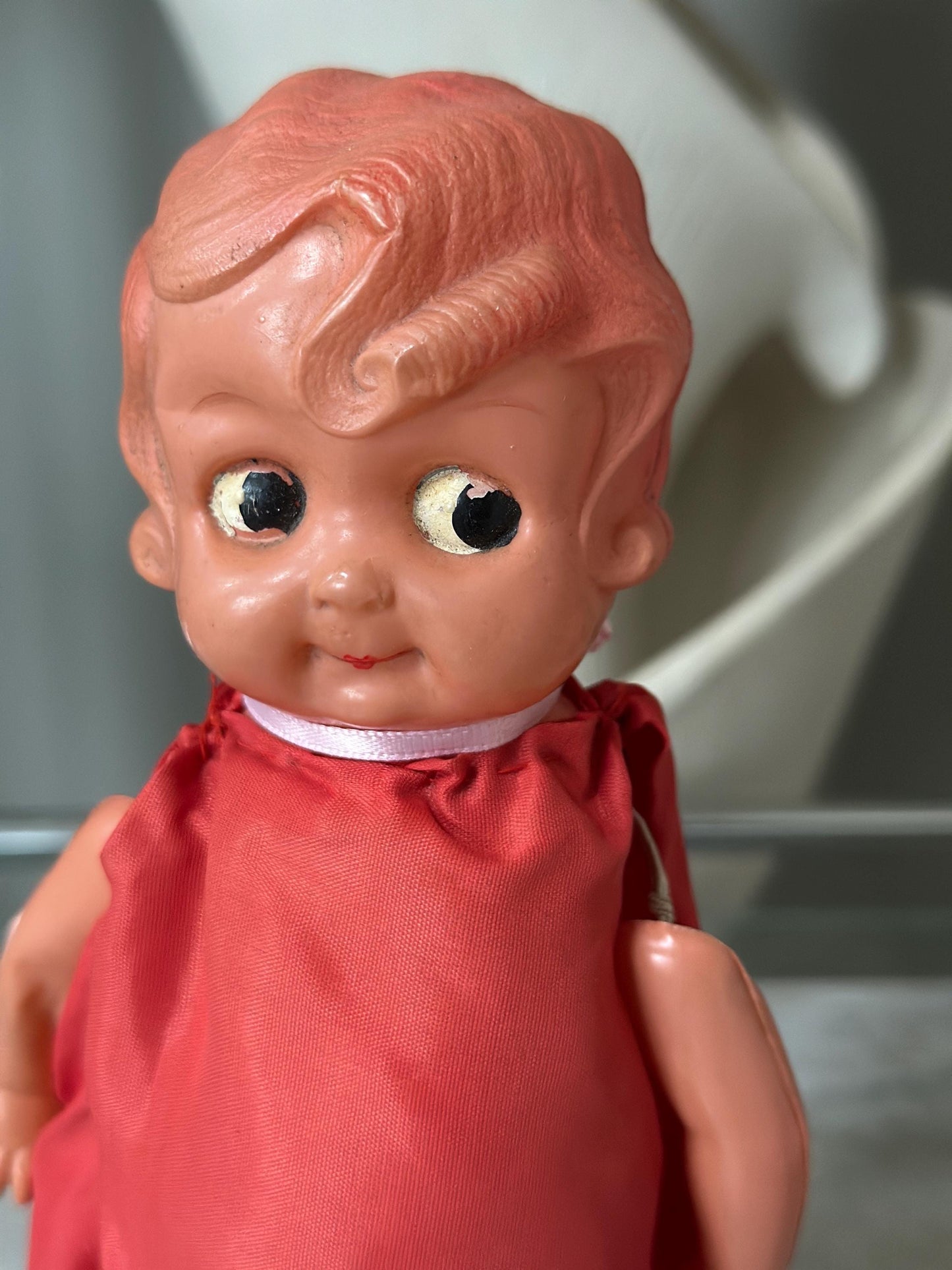 Vintage Kewpie Doll Carnival Game Prize – 1940s Japan Import Flapper Toy – 8.5” Tall