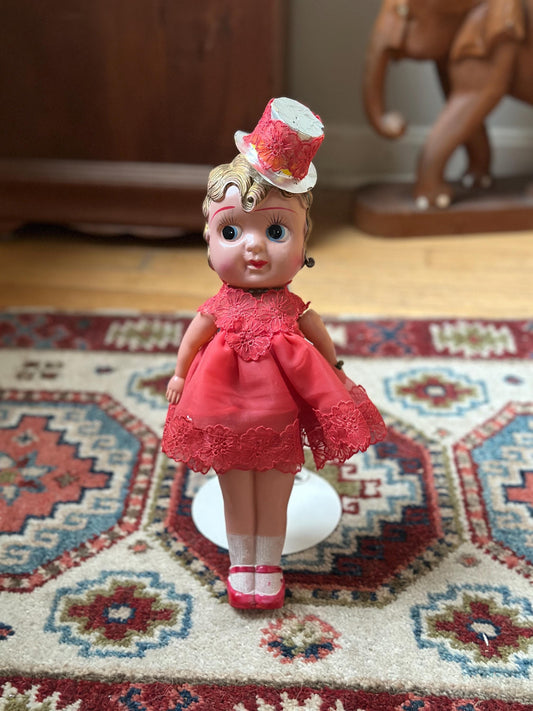 Antique Celluloid Flapper Doll | 1930s Carnival Prize Doll | Hoochie Cochie Doll | Vintage Fairground Souvenir | 13” Tall Collectible