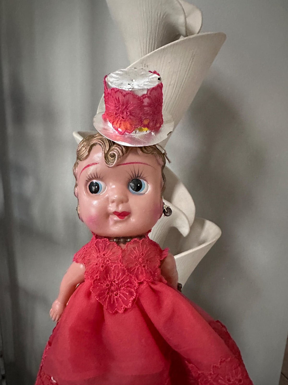 Antique Celluloid Flapper Doll | 1930s Carnival Prize Doll | Hoochie Cochie Doll | Vintage Fairground Souvenir | 13” Tall Collectible