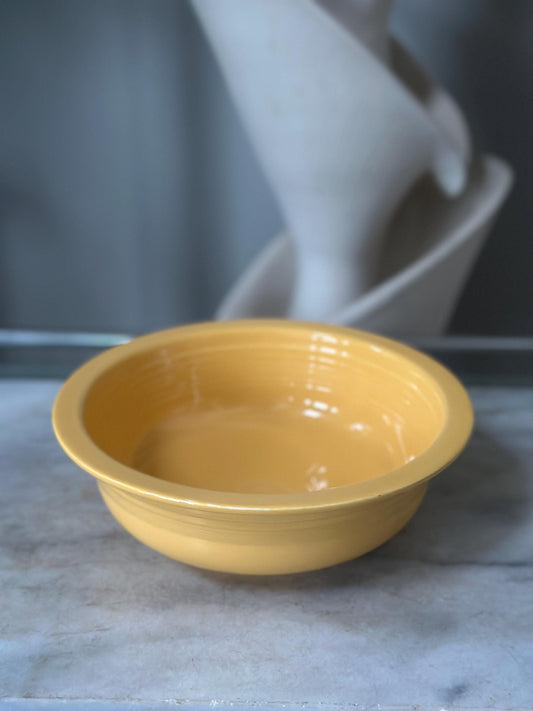 Vintage Fiesta Ware Original Yellow Vegetable Nappy Bowl | Homer Laughlin Fiestaware | 8.5” Serving Bowl | Art Deco Kitchen Decor | Collecti