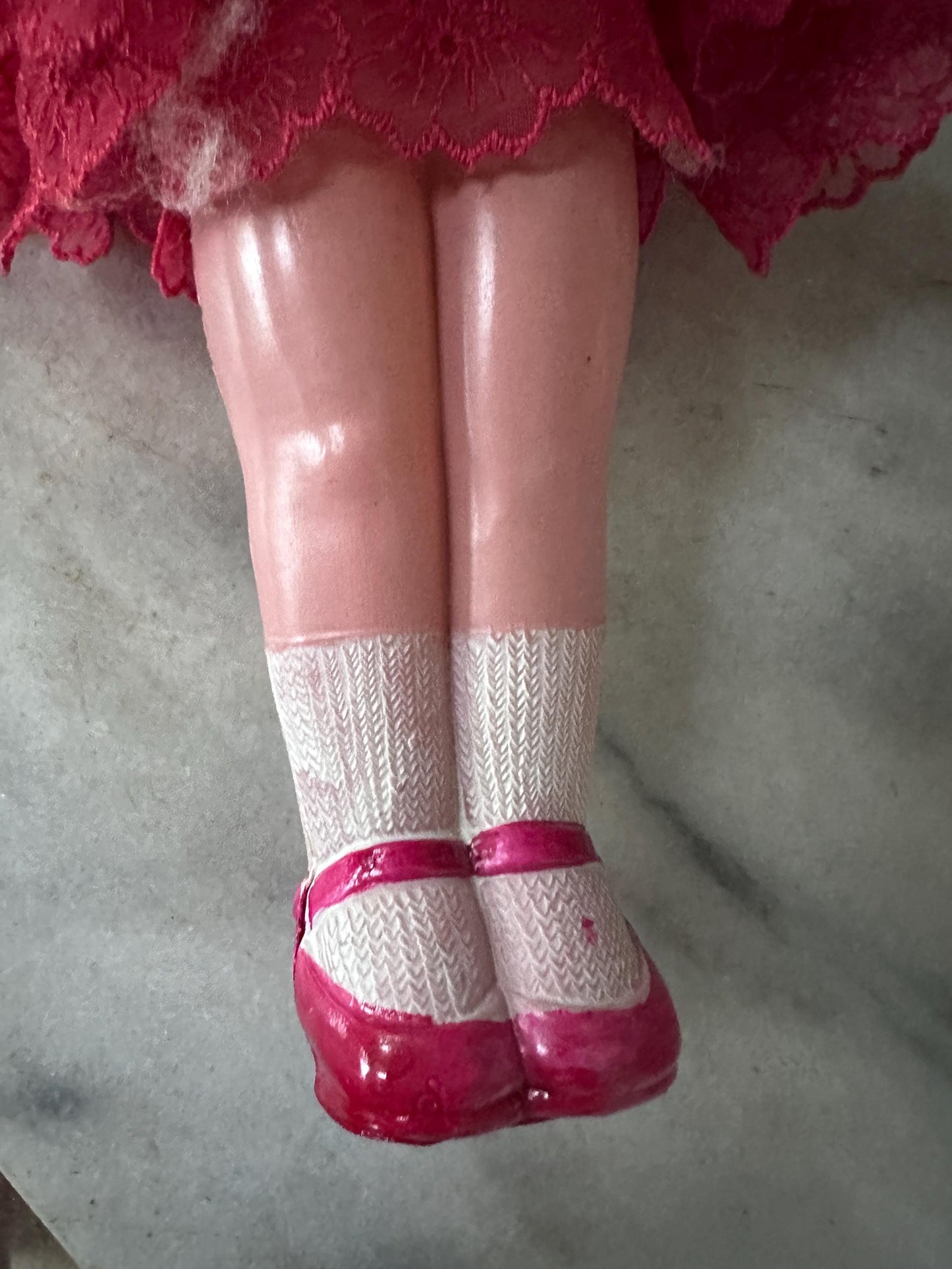 Antique Celluloid Flapper Doll | 1930s Carnival Prize Doll | Hoochie Cochie Doll | Vintage Fairground Souvenir | 13” Tall Collectible