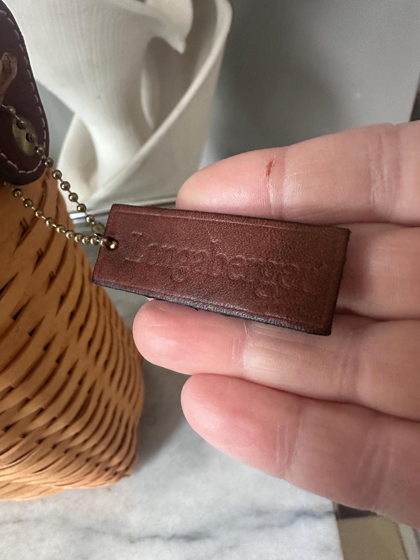 Longaberger 2000 Large Saddlebrook Purse Basket | Signed + Dated | Leather Strap + Hang Tag | Liner & Booklet Included | Collectible Basket