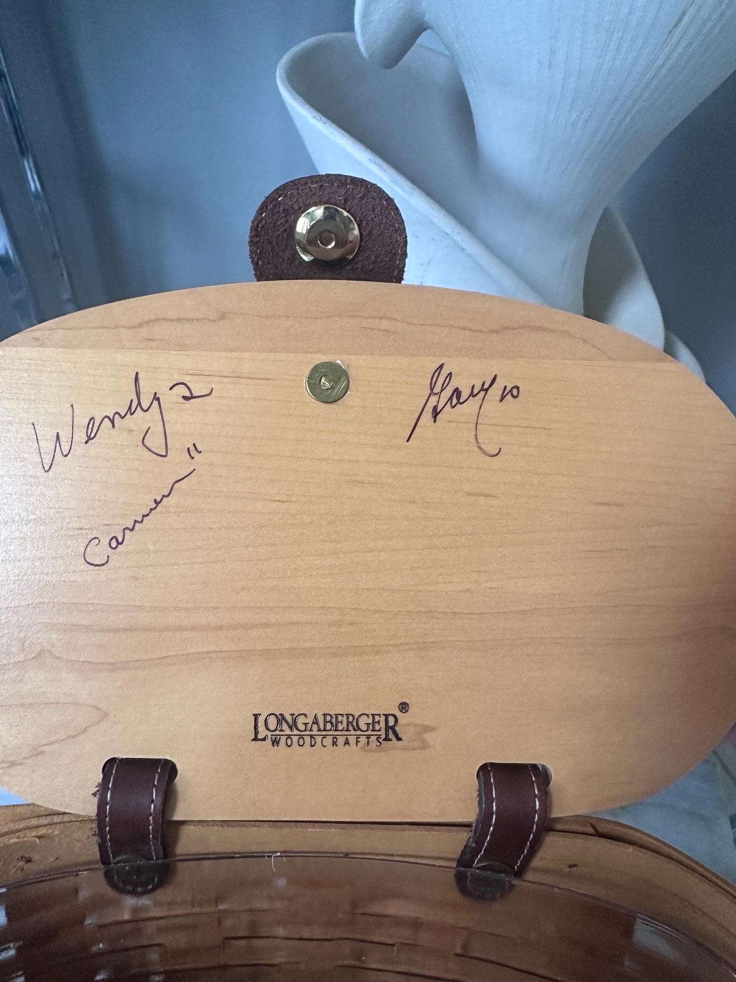 Longaberger 2000 Large Saddlebrook Purse Basket | Signed + Dated | Leather Strap + Hang Tag | Liner & Booklet Included | Collectible Basket