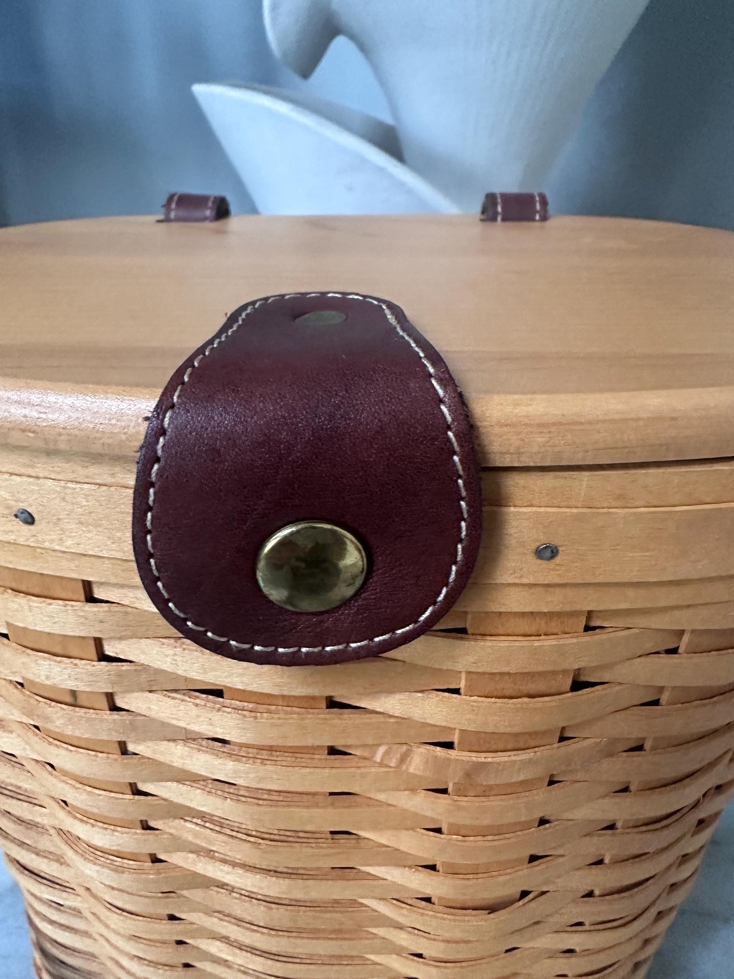 Longaberger 2000 Large Saddlebrook Purse Basket | Signed + Dated | Leather Strap + Hang Tag | Liner & Booklet Included | Collectible Basket