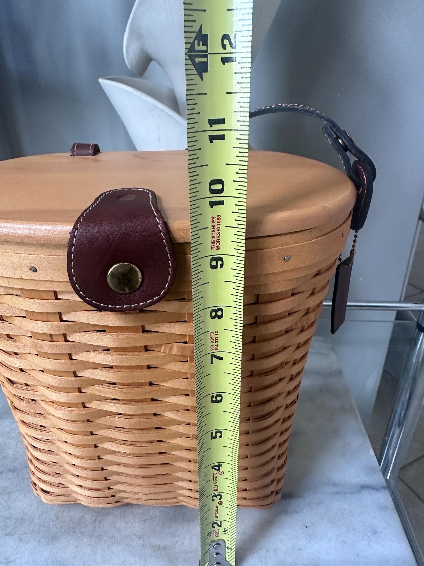 Longaberger 2000 Large Saddlebrook Purse Basket | Signed + Dated | Leather Strap + Hang Tag | Liner & Booklet Included | Collectible Basket