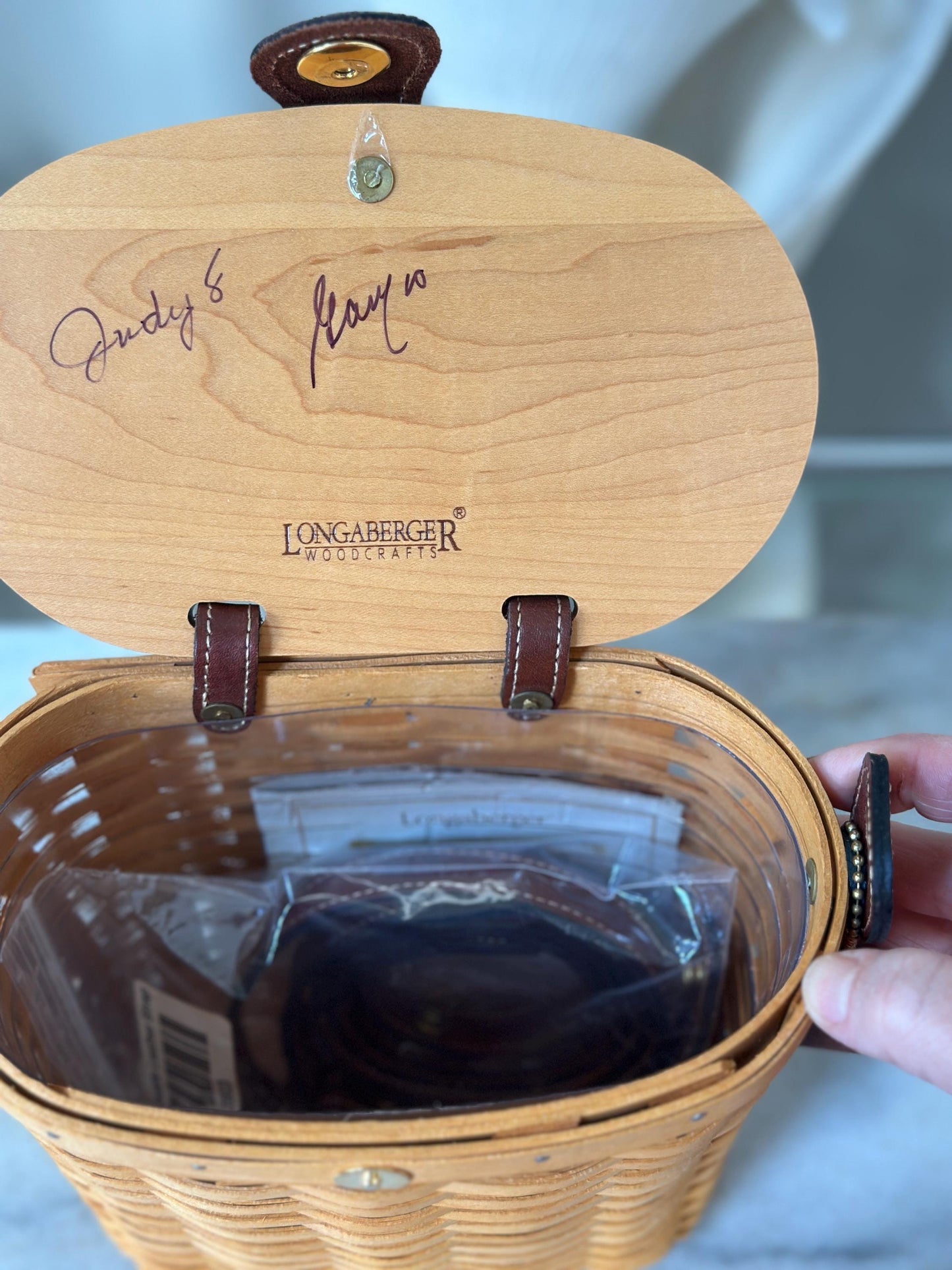 Longaberger Medium Saddlebrook Purse Basket | NOS | Signed + Dated | Liner, Leather Hang Tag & Documentation Included | Rare Basket | New