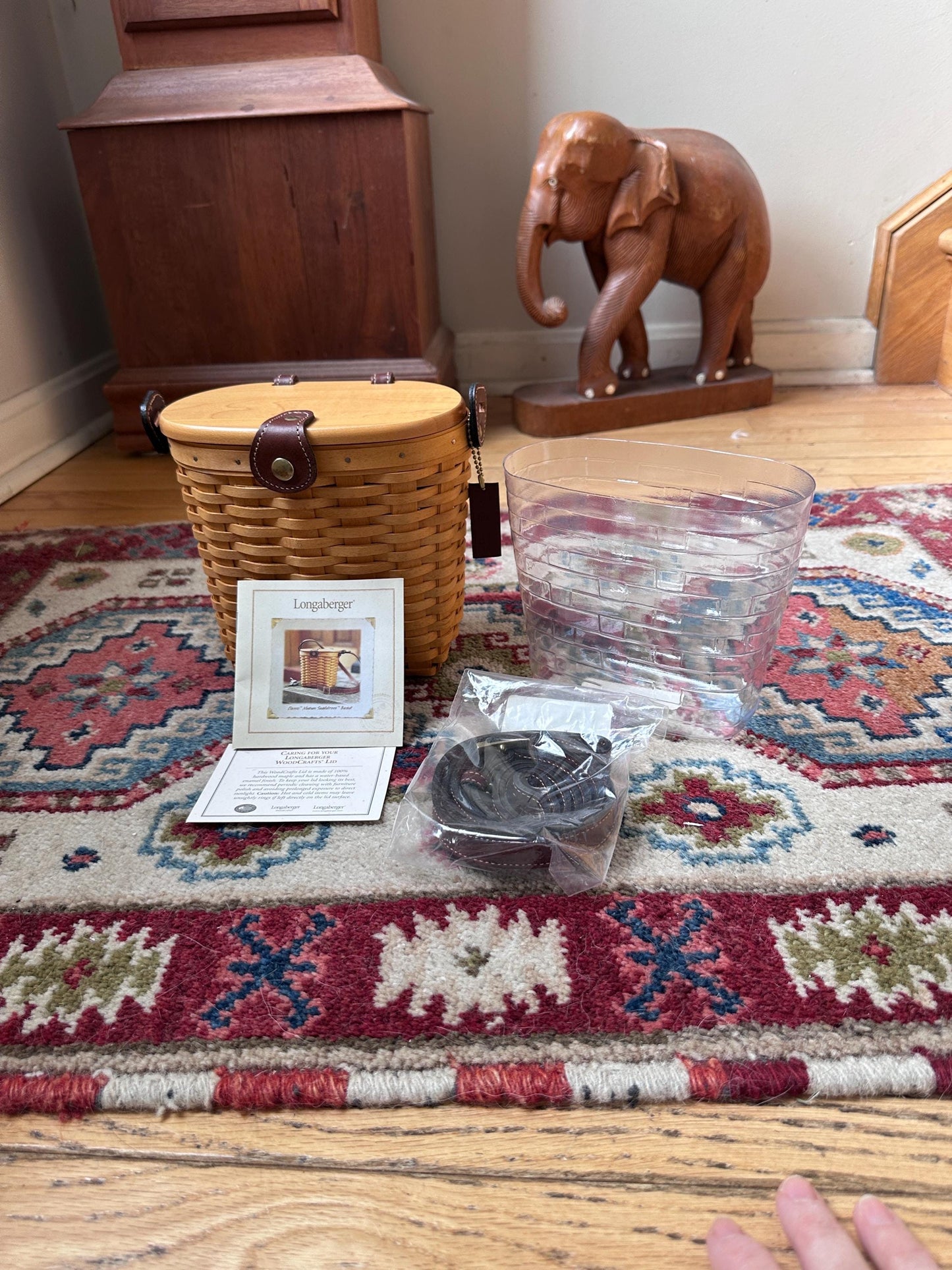 Longaberger Medium Saddlebrook Purse Basket | NOS | Signed + Dated | Liner, Leather Hang Tag & Documentation Included | Rare Basket | New