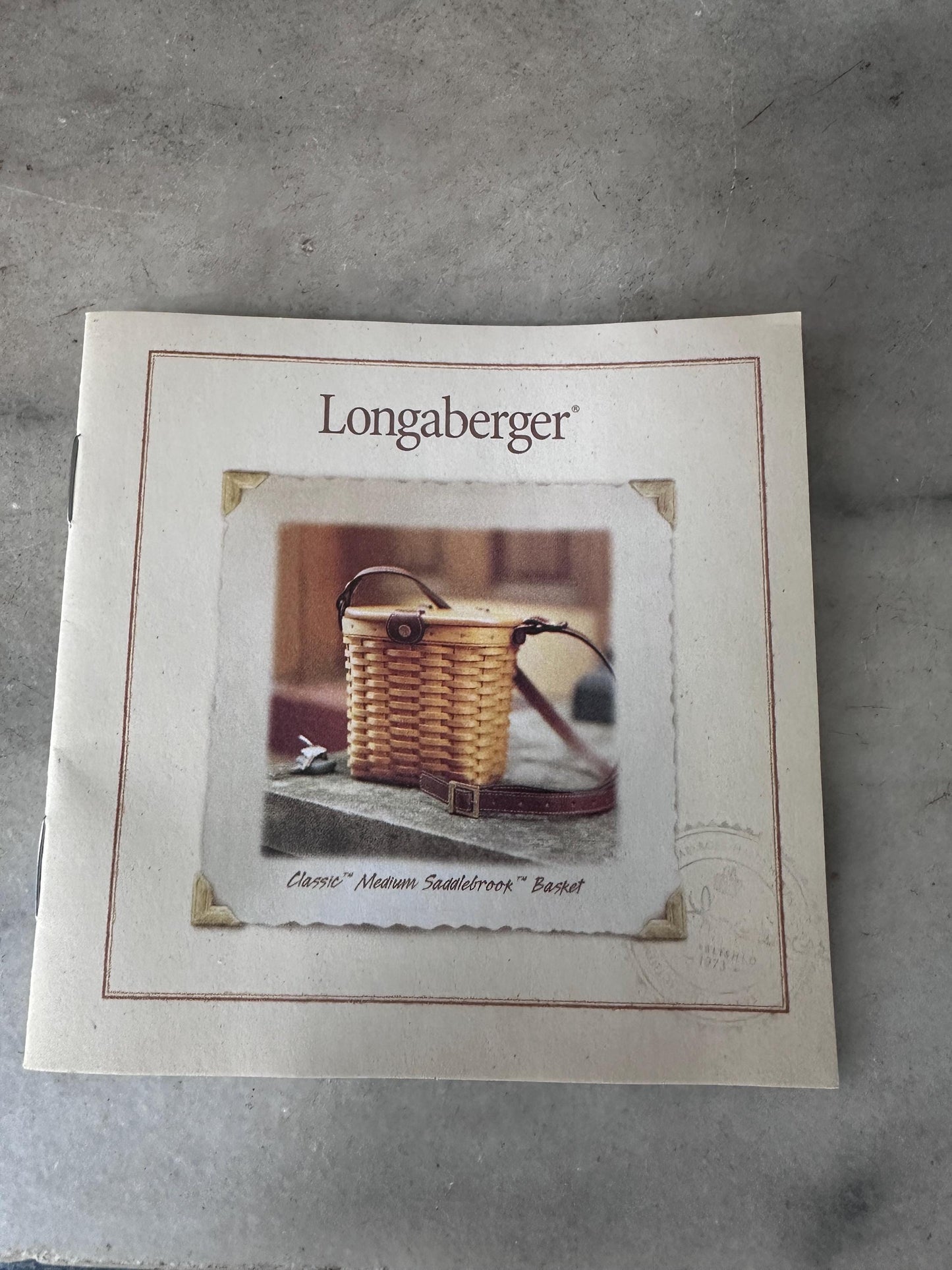 Longaberger Medium Saddlebrook Purse Basket | NOS | Signed + Dated | Liner, Leather Hang Tag & Documentation Included | Rare Basket | New