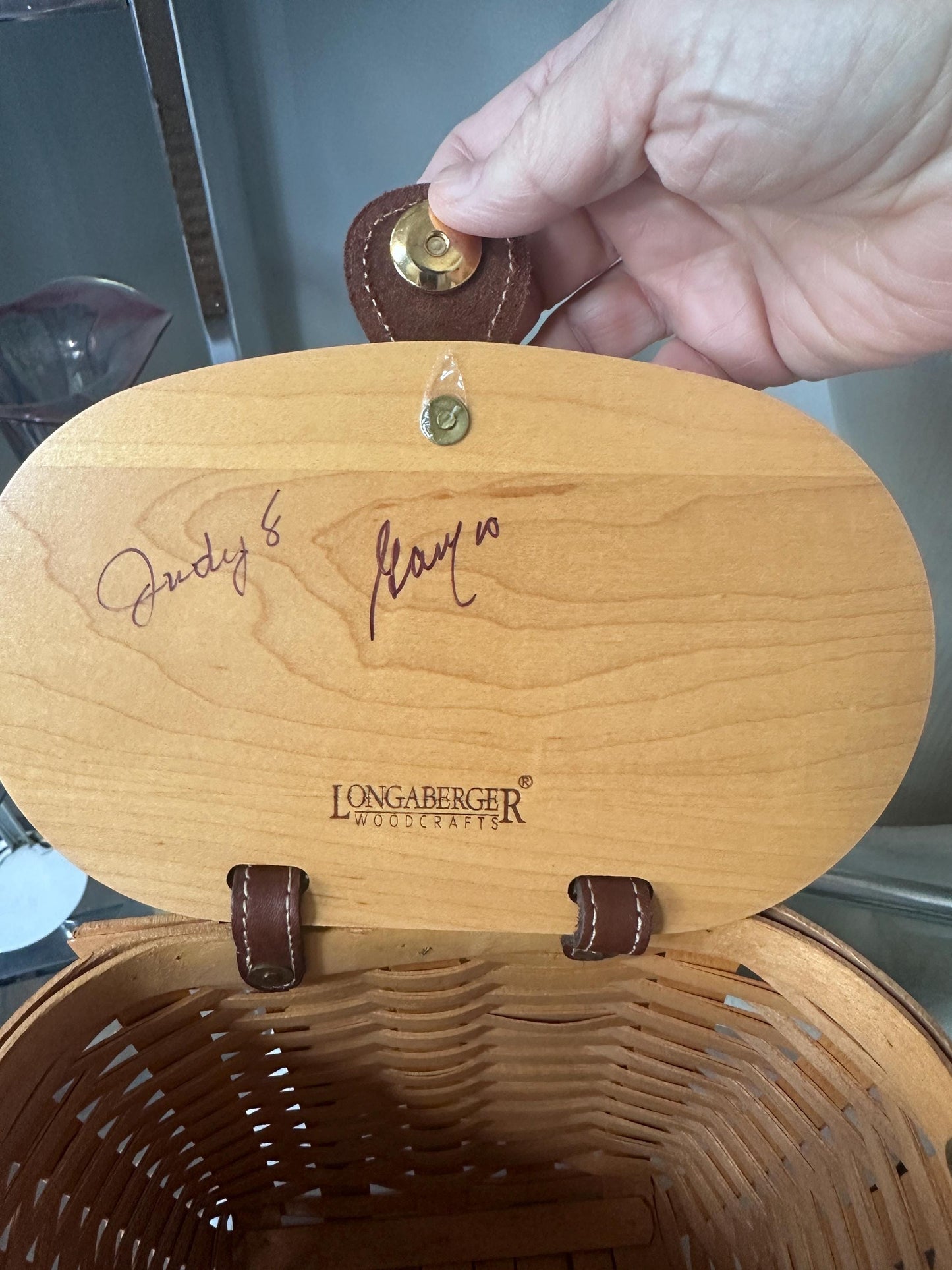 Longaberger Medium Saddlebrook Purse Basket | NOS | Signed + Dated | Liner, Leather Hang Tag & Documentation Included | Rare Basket | New