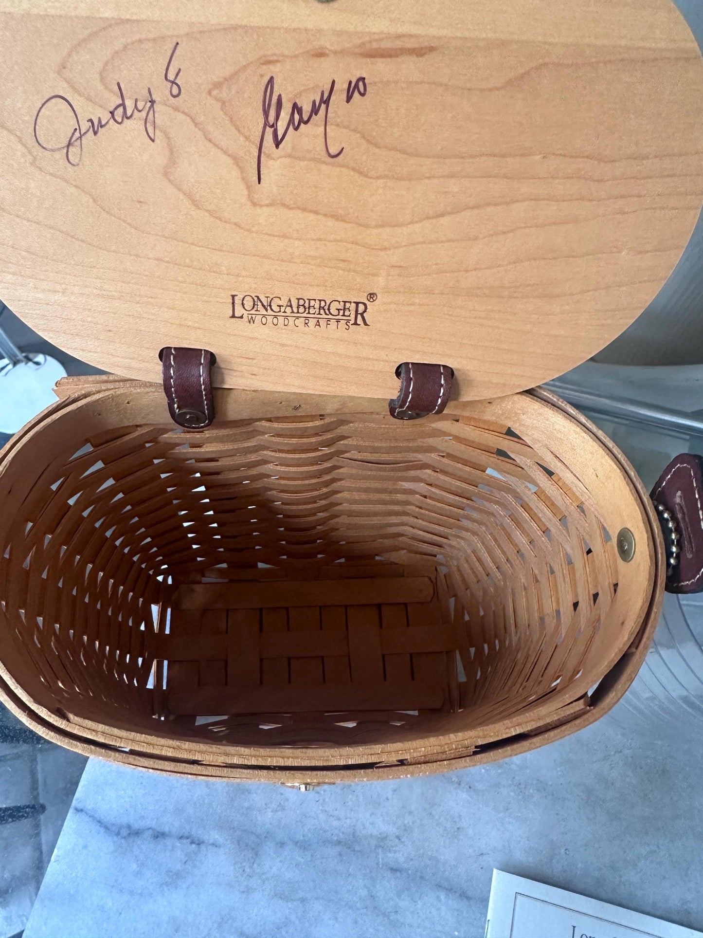 Longaberger Medium Saddlebrook Purse Basket | NOS | Signed + Dated | Liner, Leather Hang Tag & Documentation Included | Rare Basket | New