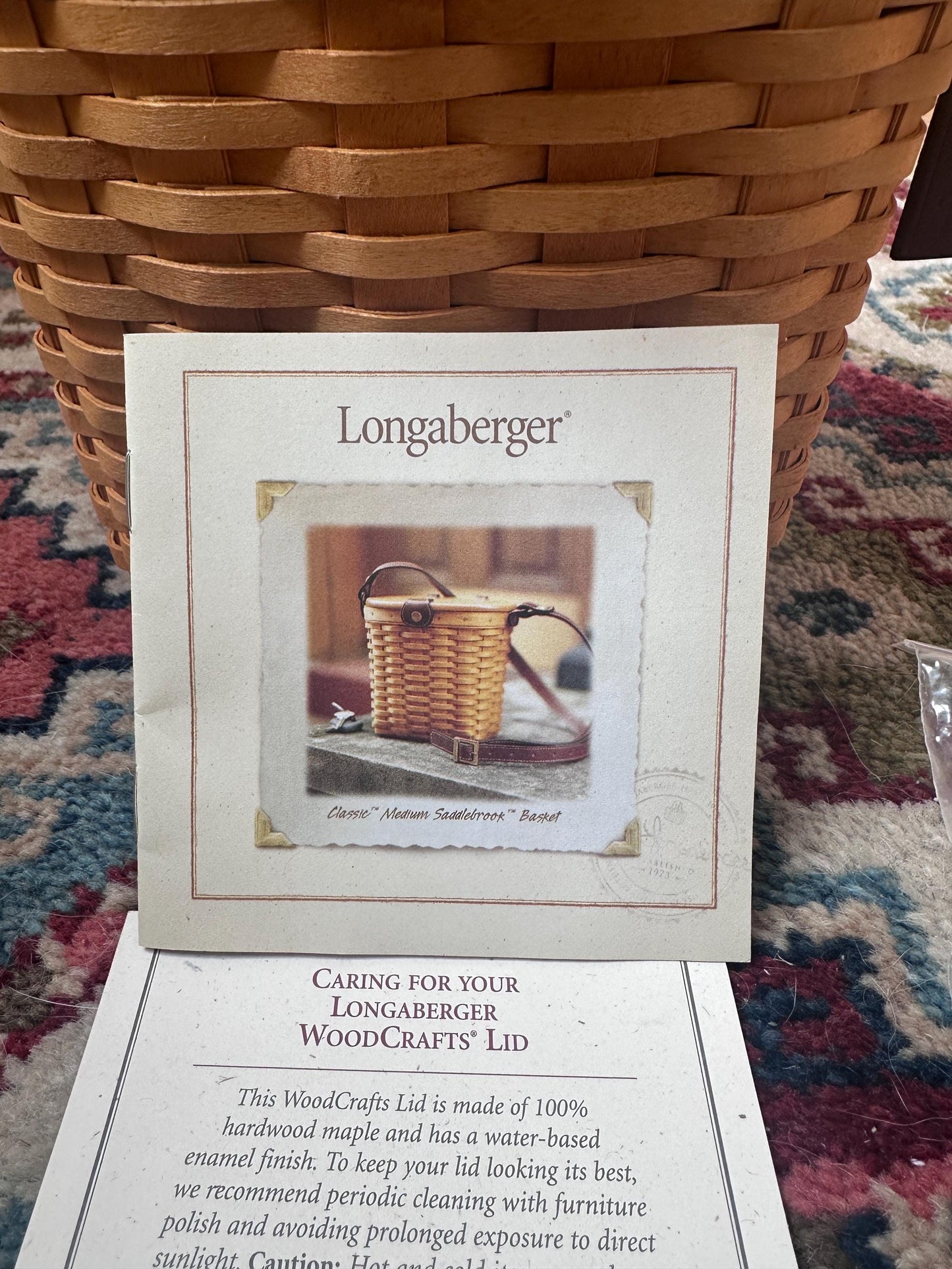 Longaberger Medium Saddlebrook Purse Basket | NOS | Signed + Dated | Liner, Leather Hang Tag & Documentation Included | Rare Basket | New
