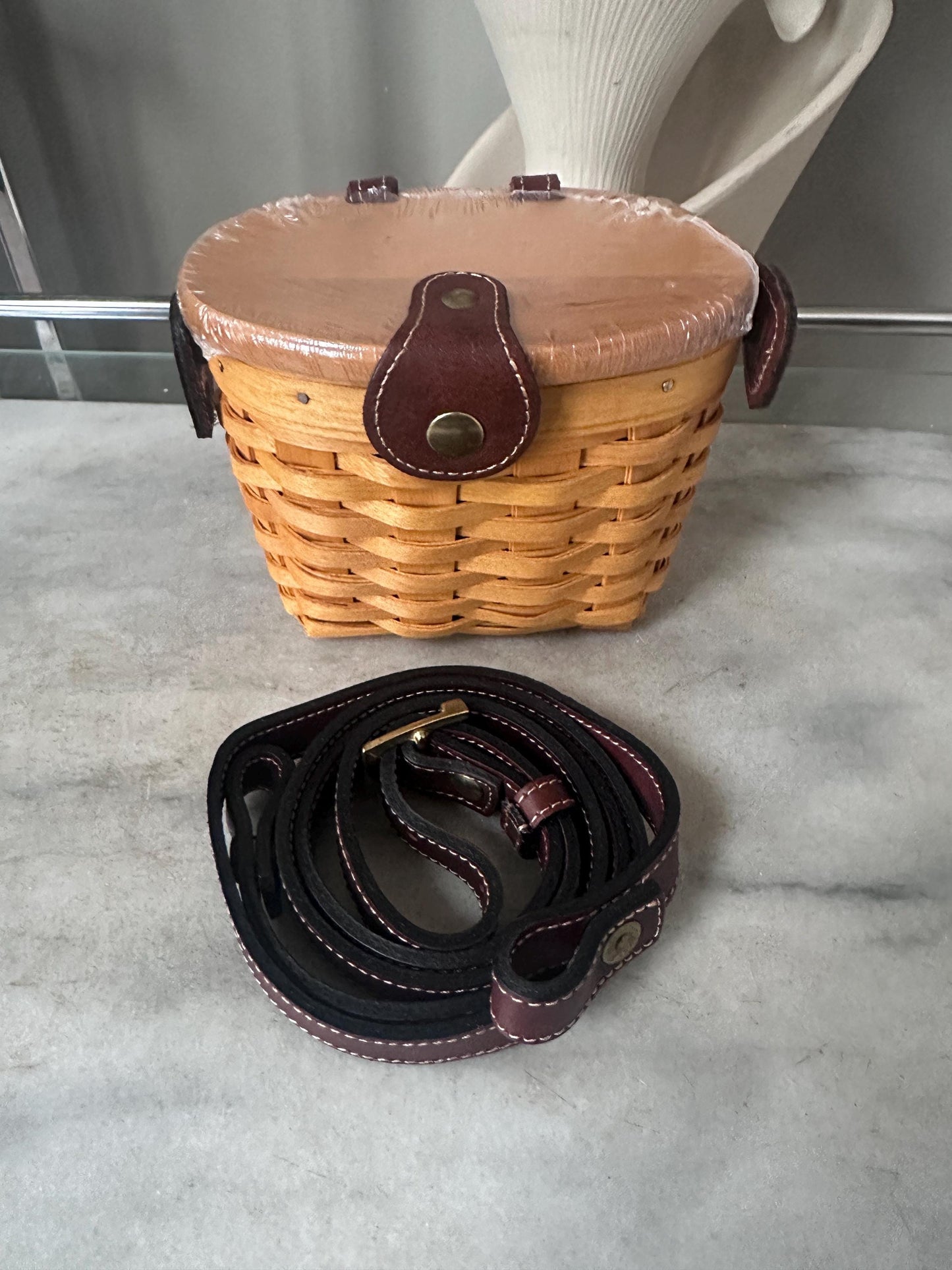 Longaberger Collectors Club Small Saddlebrook Purse Basket | New Old Stock | Signed & Dated | Rare Longaberger Basket Handbag