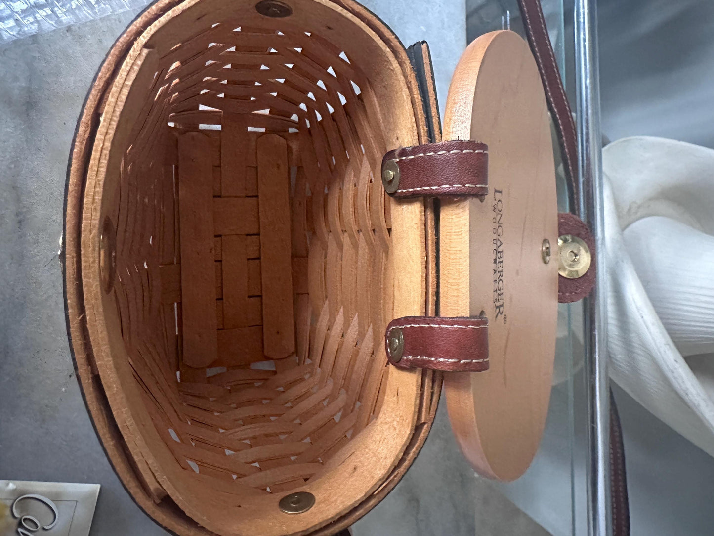 Longaberger 2000 Collectors Club Small Saddlebrook Basket Purse | Signed + Dated | Like New with Insert & Pamphlet | Long Strap Basket Purse