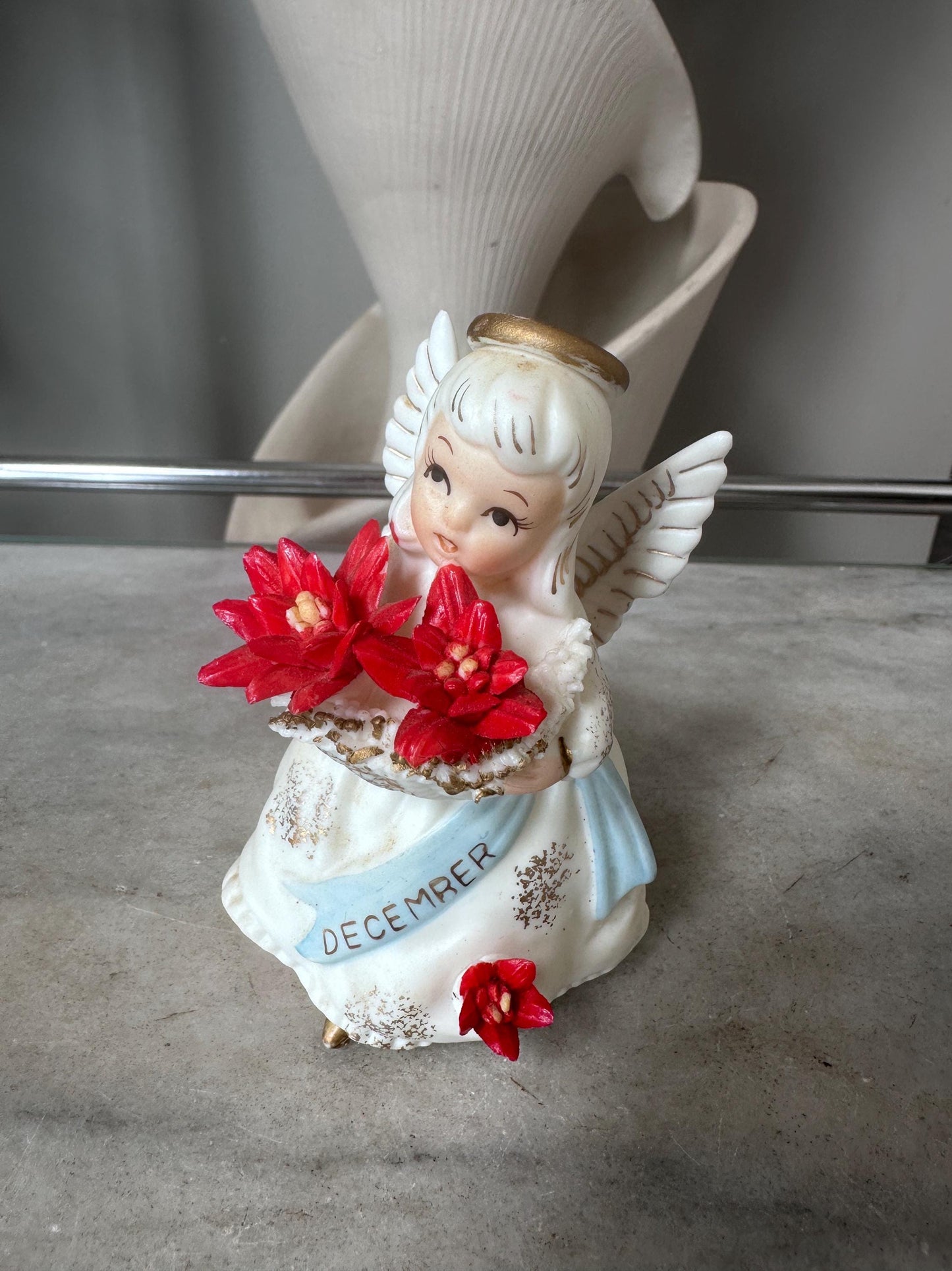 Vintage Lefton Japan December Angel Christmas Figurine | Mid-Century Holiday Collectible (PLEASE READ DESCRIPTION)