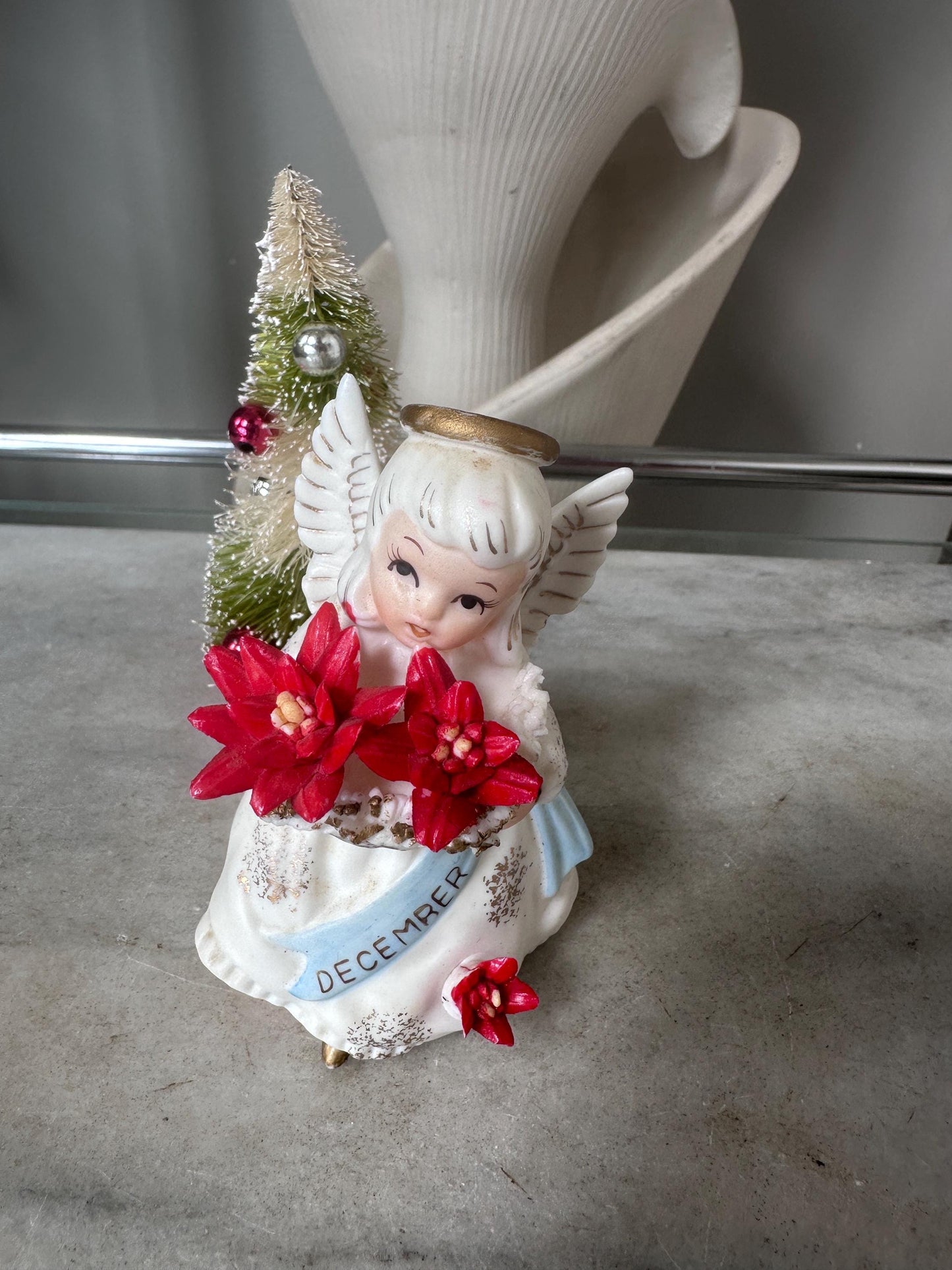 Vintage Lefton Japan December Angel Christmas Figurine | Mid-Century Holiday Collectible (PLEASE READ DESCRIPTION)