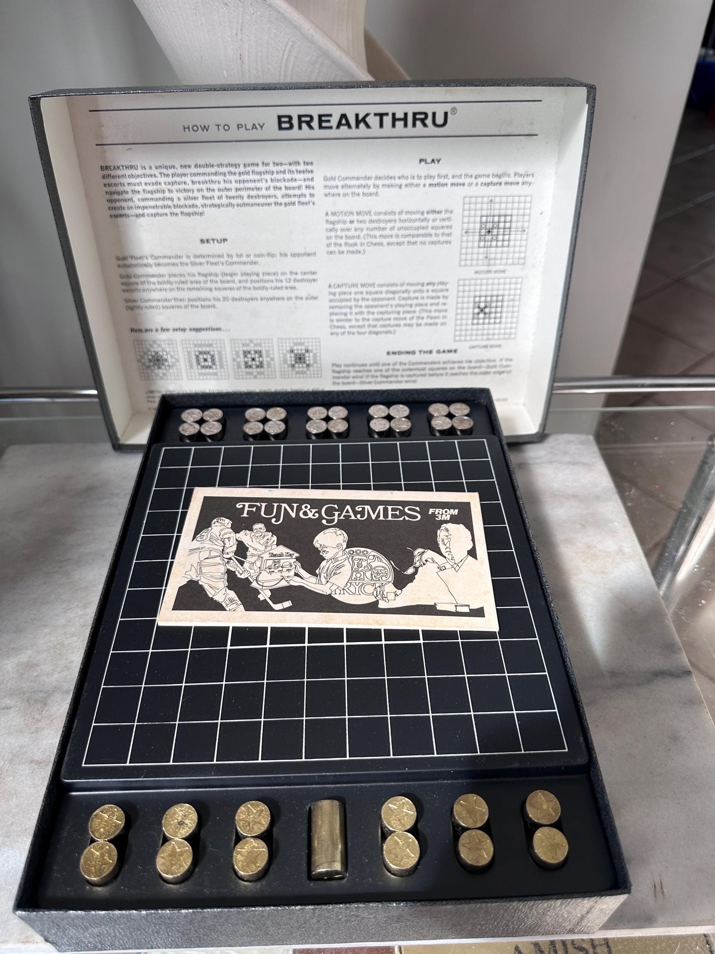 Vintage 1965 Breakthru Double Strategy Game | 3M Bookshelf Series Board Game | Complete Mid-Century Classic