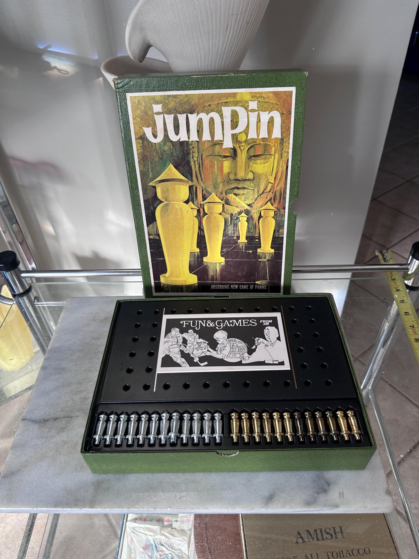 Vintage 1964 3M Bookshelf Series “Jumpin” Board Game | Complete Strategy Game with Metal Gold & Silver Pawns | Mid-Century Family Game