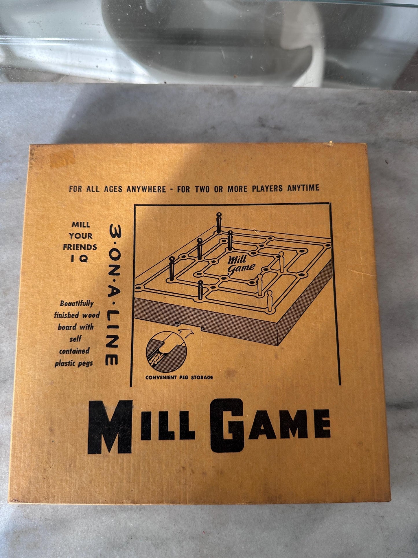 Vintage Drueke Mill Game | 1950s Wooden Strategy Board Game | Nine Men’s Morris | Mint Condition | Mid-Century Game Set | Original Box