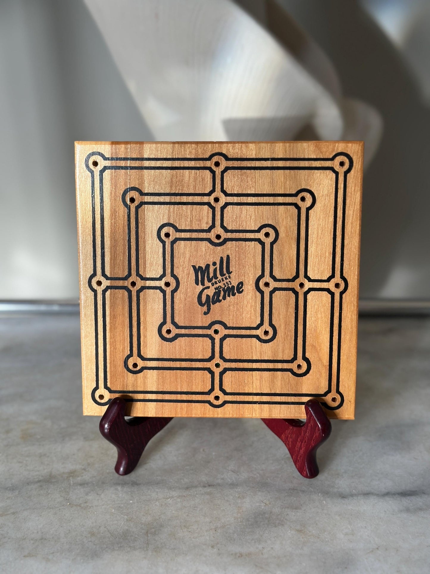 Vintage Drueke Mill Game | 1950s Wooden Strategy Board Game | Nine Men’s Morris | Mint Condition | Mid-Century Game Set | Original Box