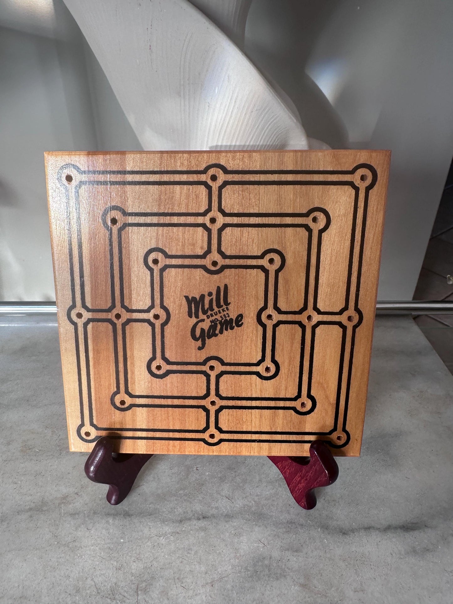 Vintage Drueke Mill Game | 1950s Wooden Strategy Board Game | Nine Men’s Morris | Mint Condition | Mid-Century Game Set | Original Box