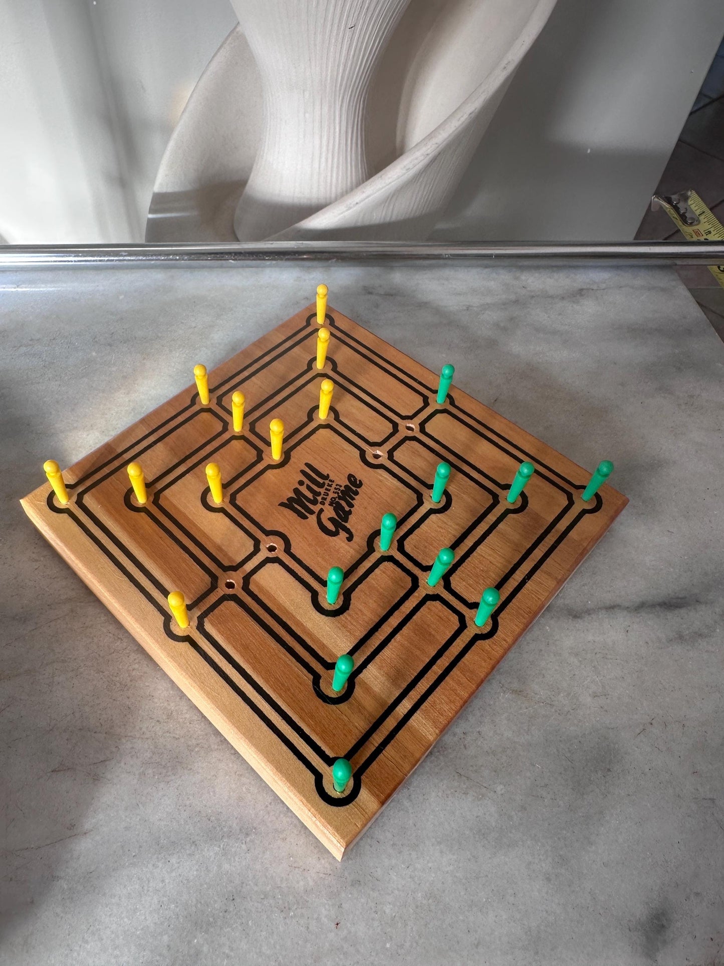 Vintage Drueke Mill Game | 1950s Wooden Strategy Board Game | Nine Men’s Morris | Mint Condition | Mid-Century Game Set | Original Box