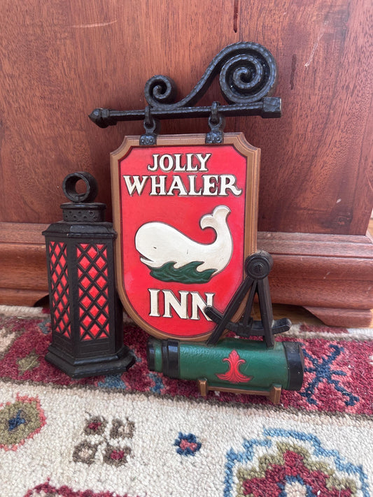 Vintage Syroco “Jolly Whaler Inn Tavern” Wall Plaque – 1975 – Made in USA – 11” Decorative Wall Hanging