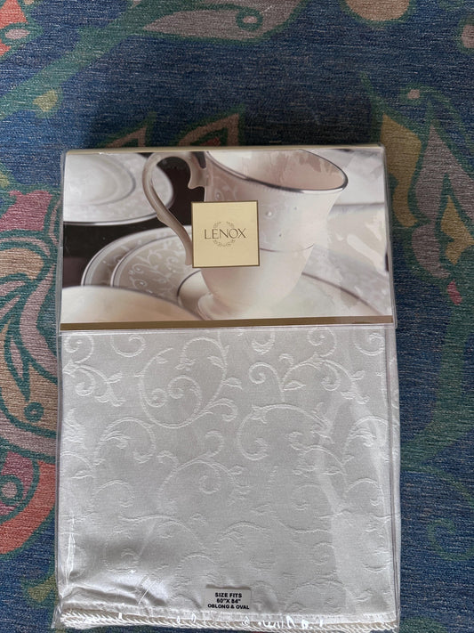Lenox Opal Innocence Oval Tablecloth | Ivory Fine Table Linen | 60” x 84” | New Sealed Package | Elegant  Holiday & Formal Entertaining