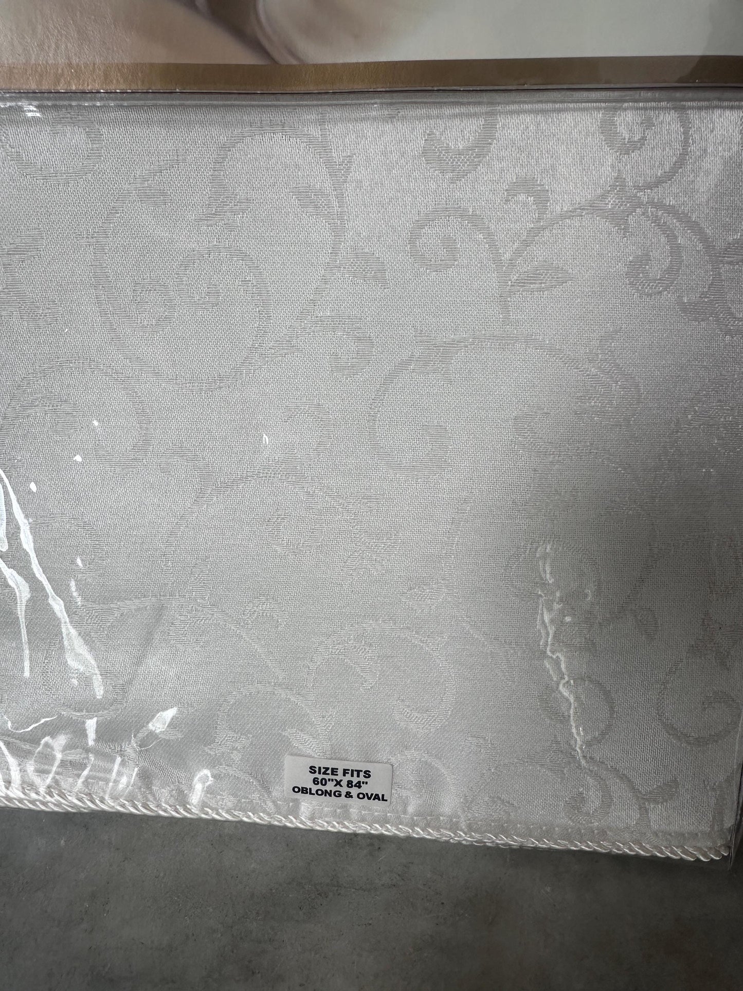 Lenox Opal Innocence Oval Tablecloth | Ivory Fine Table Linen | 60” x 84” | New Sealed Package | Elegant  Holiday & Formal Entertaining