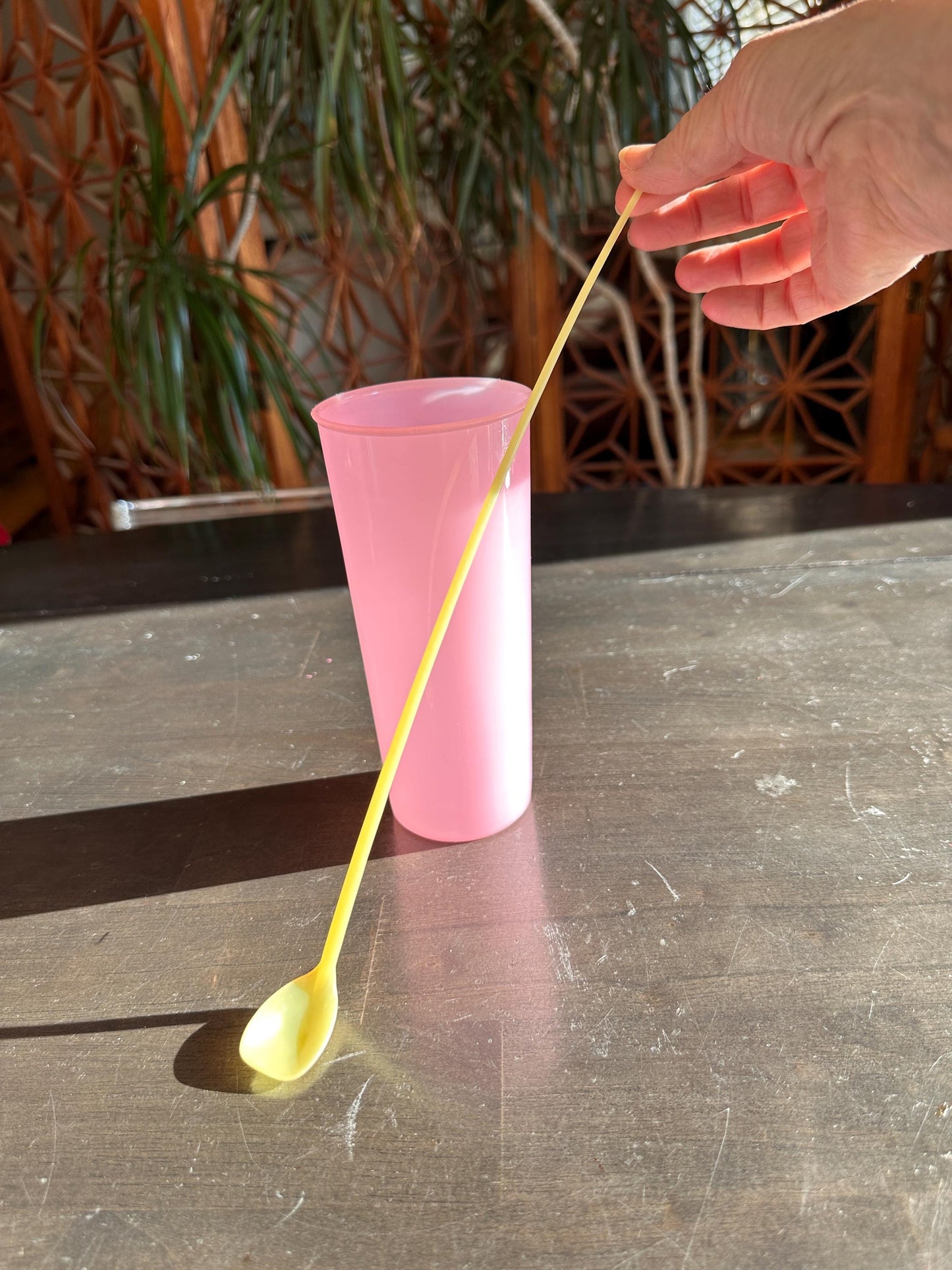 Vintage 1950s Tupperware “Millionaire Line” Glass Set #116 + Long Iced Tea Spoons – Mid Century Drinkware Set of 6