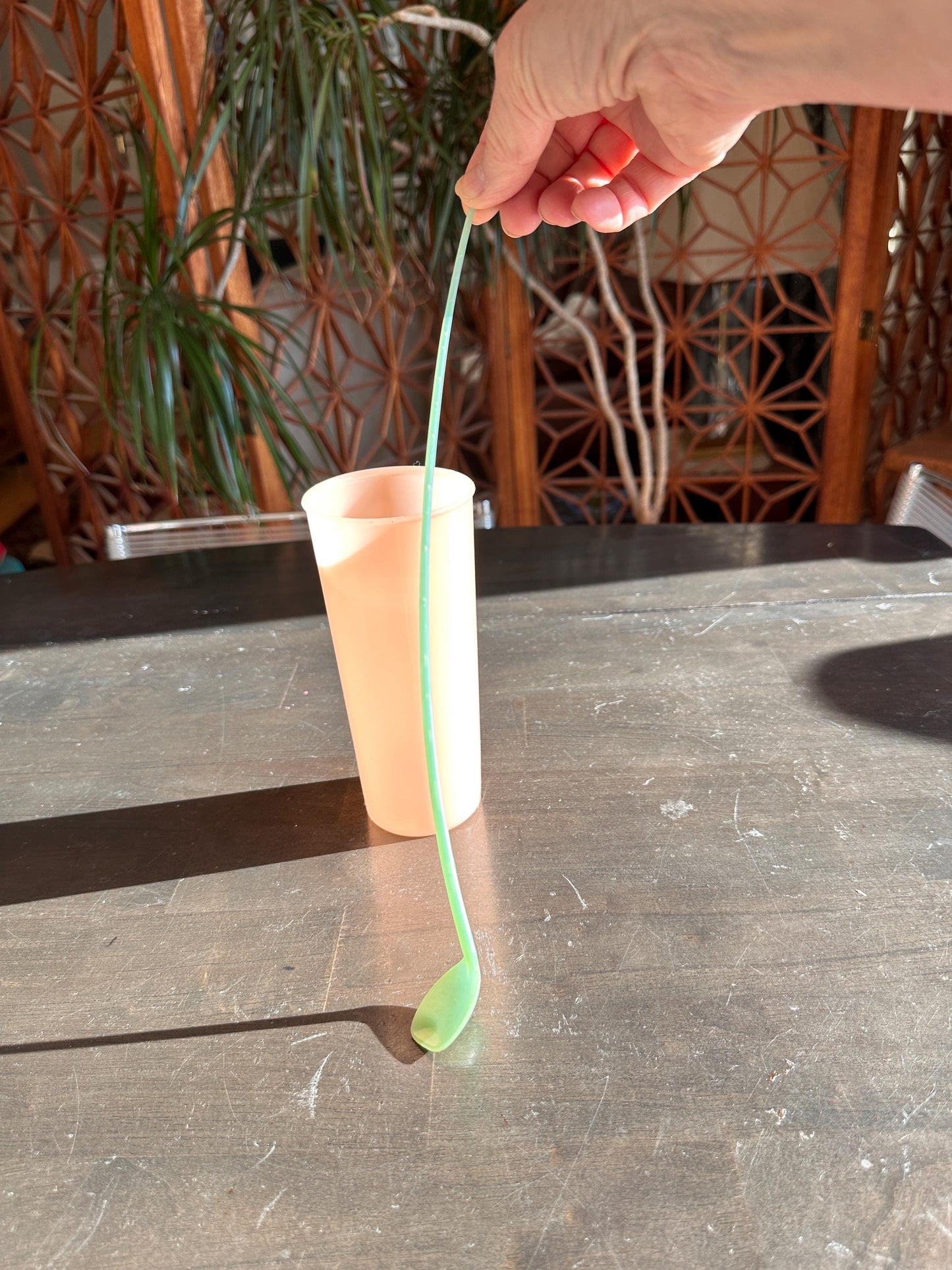 Vintage 1950s Tupperware “Millionaire Line” Glass Set #116 + Long Iced Tea Spoons – Mid Century Drinkware Set of 6