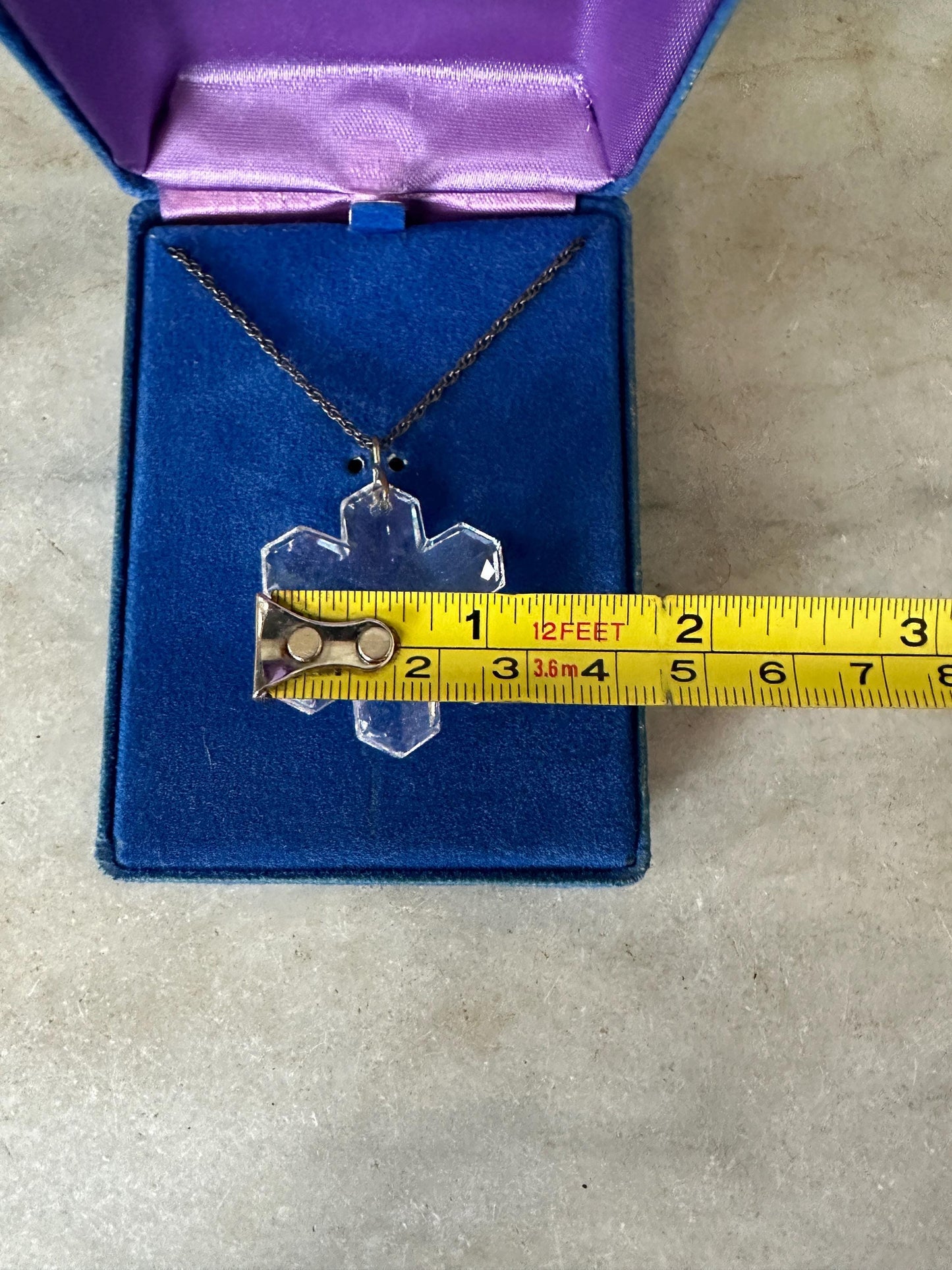 VTG LEONARD Genuine Snowflake Crystal Pendant Sterling Silver 18* Chain NIB