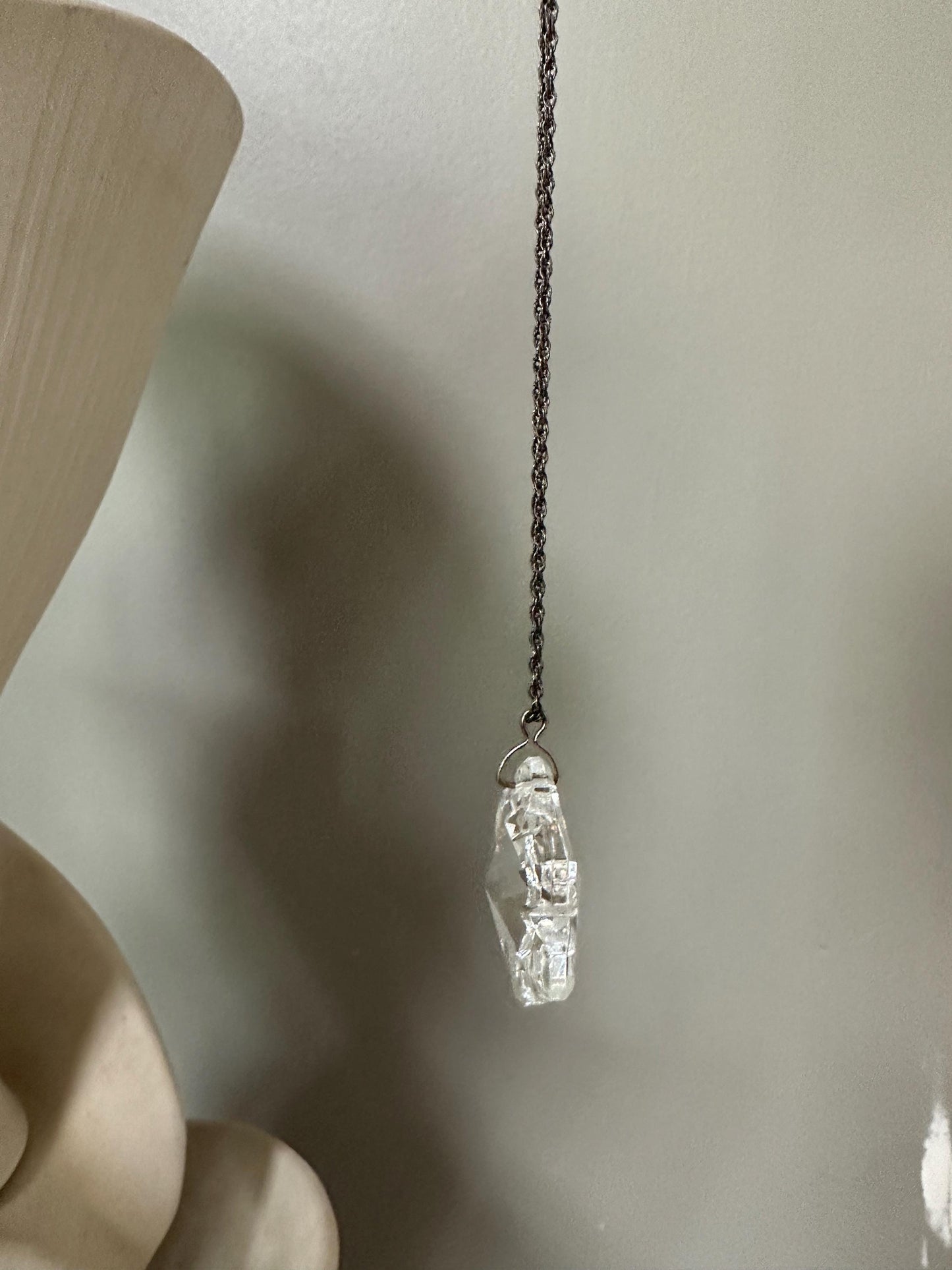 VTG LEONARD Genuine Snowflake Crystal Pendant Sterling Silver 18* Chain NIB