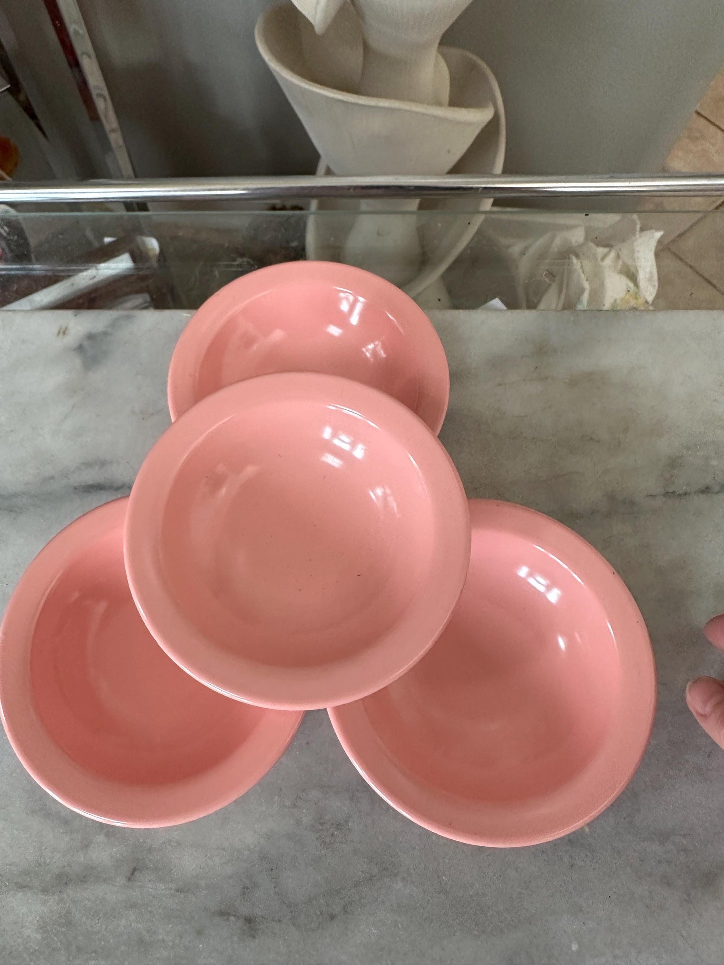 Vintage 5” Boonton Pink Melamine Melmac Bowls 301-5 Made in the USA - Set of 5