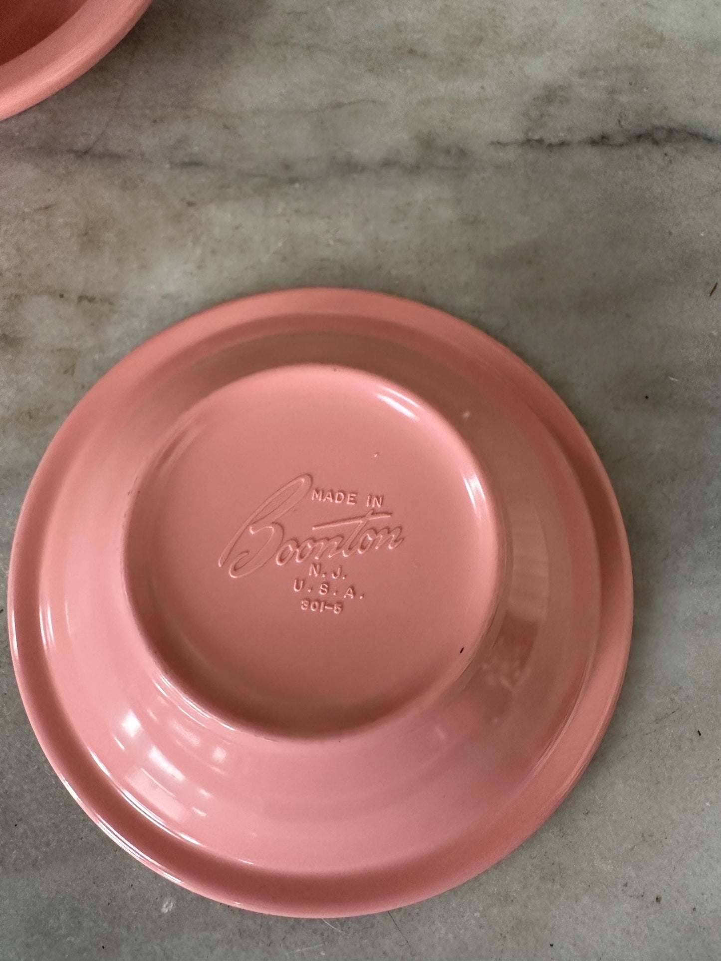 Vintage 5” Boonton Pink Melamine Melmac Bowls 301-5 Made in the USA - Set of 5
