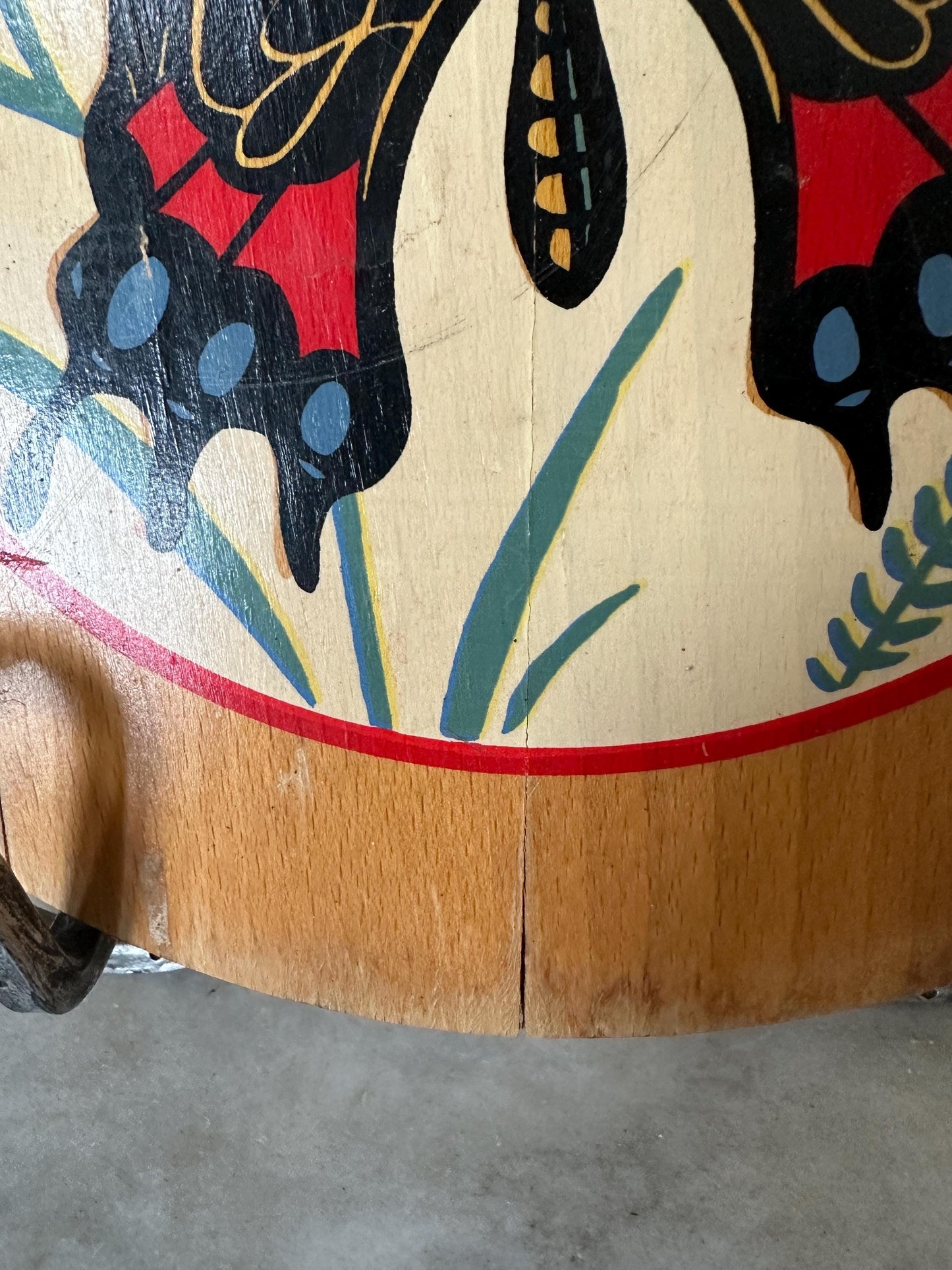 Hand-Painted Butterfly Wood Wall Art: Rustic Floral Decor