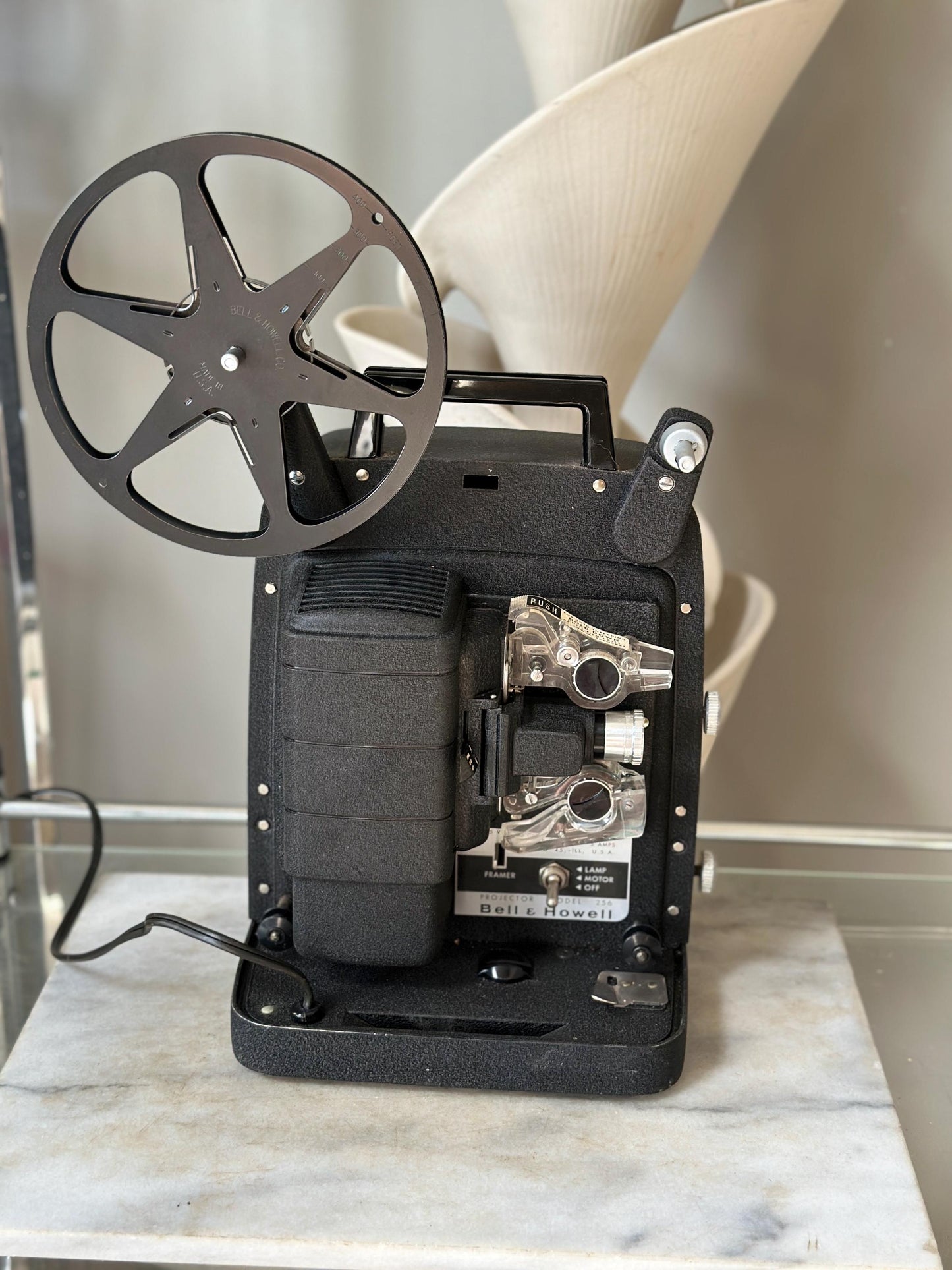 Vintage Bell & Howell Movie Outfit – Model 256 8mm Projector + Zoom Reflex Auto Load Movie Camera – Lighting Kit Included