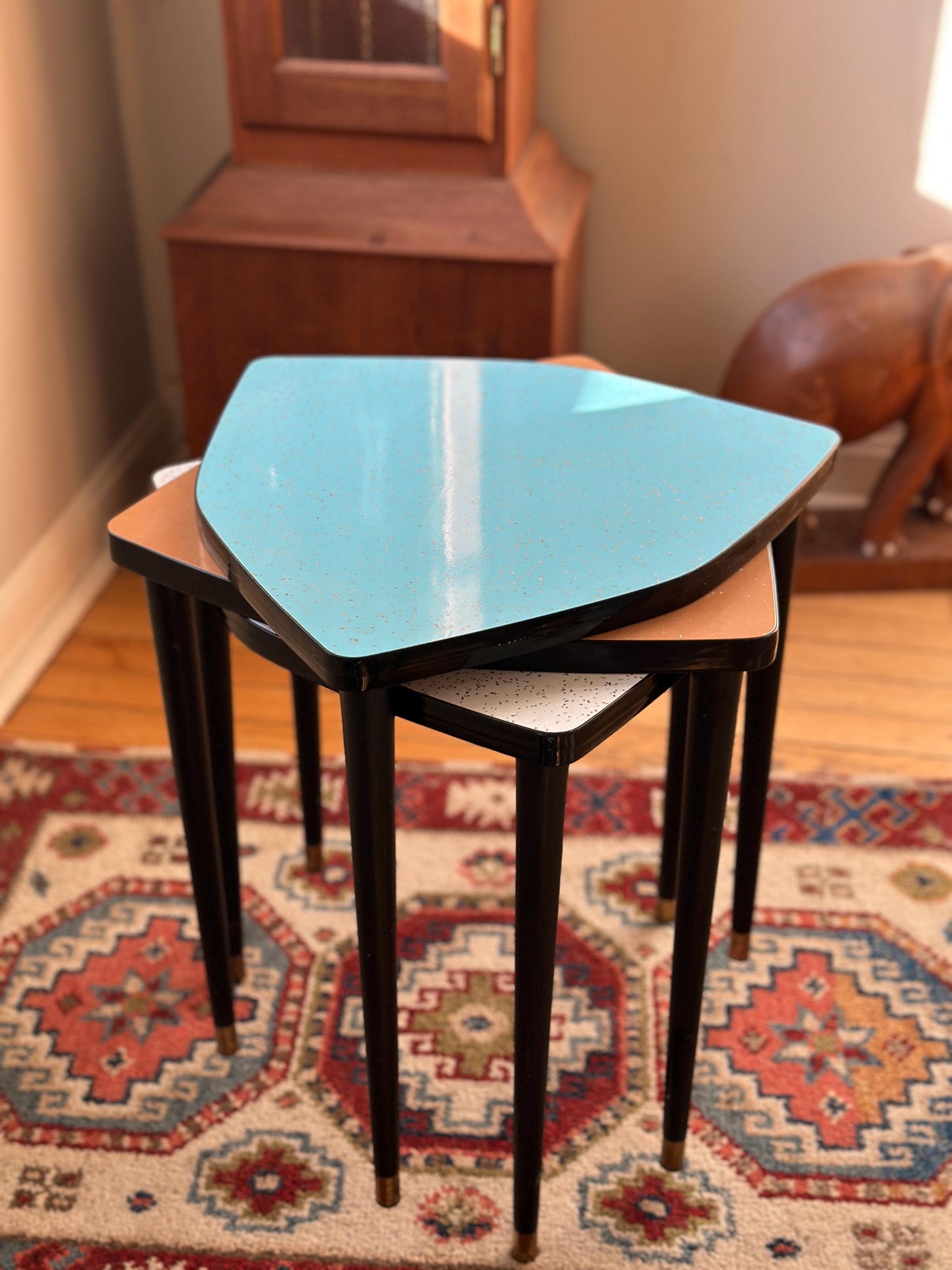 Vintage Mid-Century Modern Biltmore Style  Stacking Tables – Set of 3 – Eames Era Atomic Side Tables