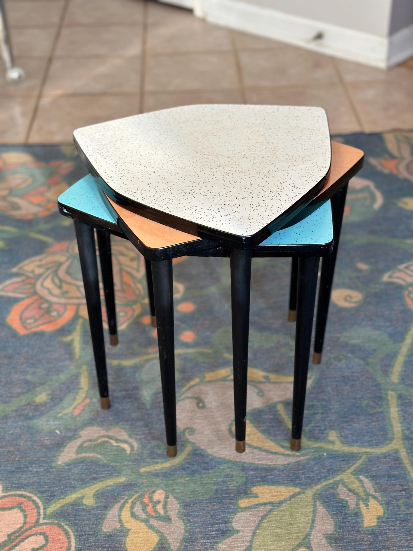 Vintage Mid-Century Modern Biltmore Style  Stacking Tables – Set of 3 – Eames Era Atomic Side Tables