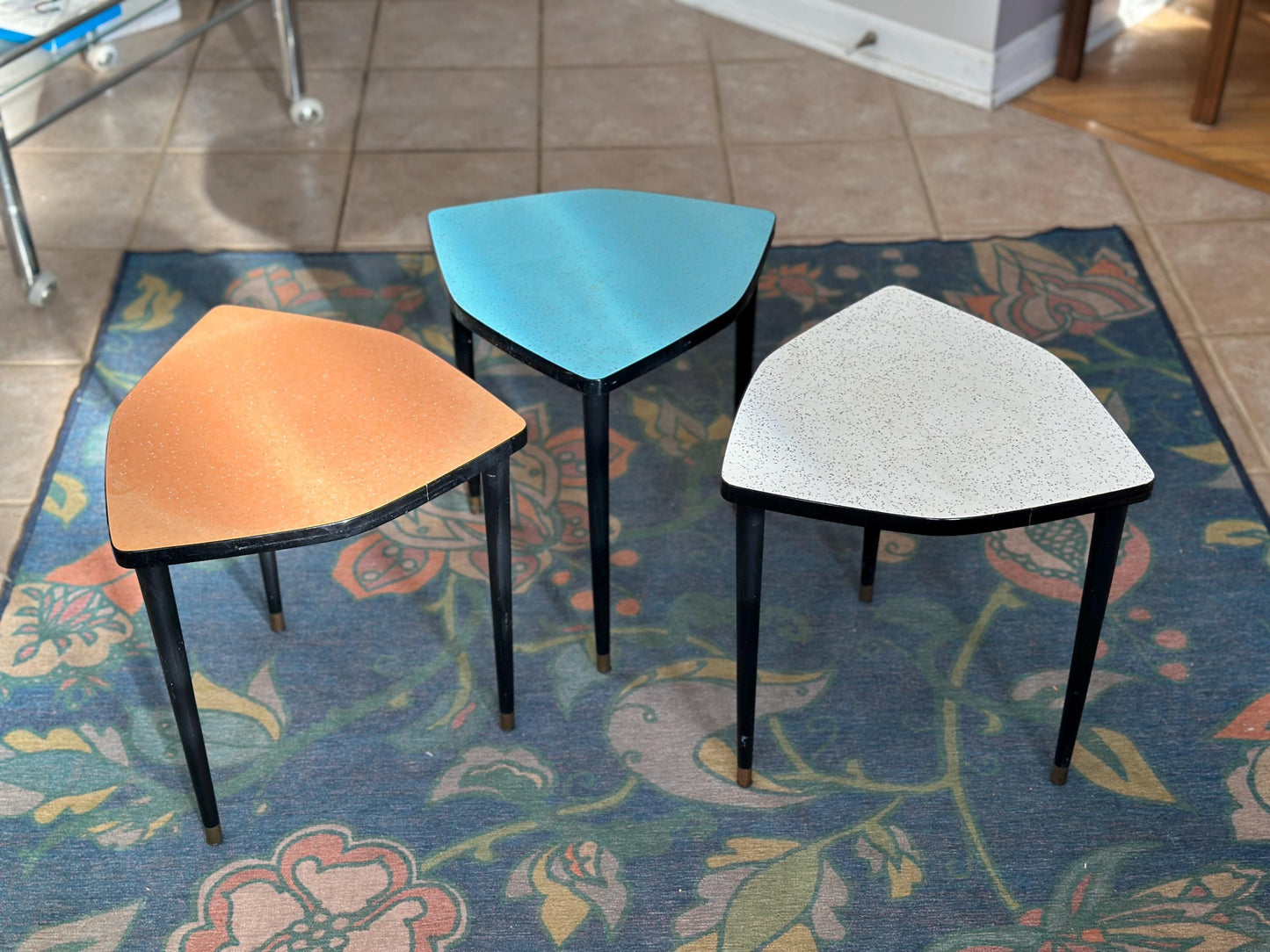 Vintage Mid-Century Modern Biltmore Style  Stacking Tables – Set of 3 – Eames Era Atomic Side Tables