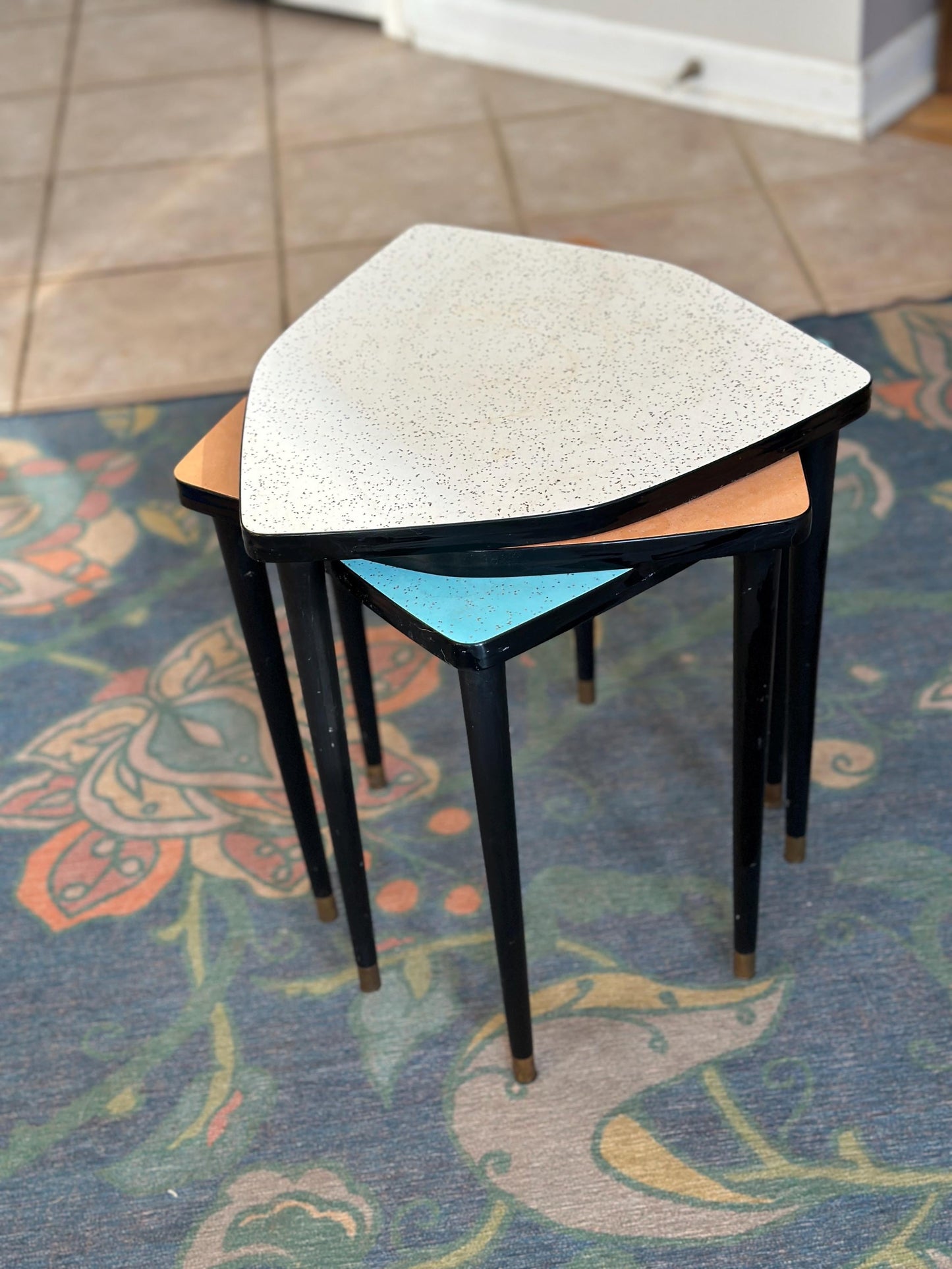 Vintage Mid-Century Modern Biltmore Style  Stacking Tables – Set of 3 – Eames Era Atomic Side Tables
