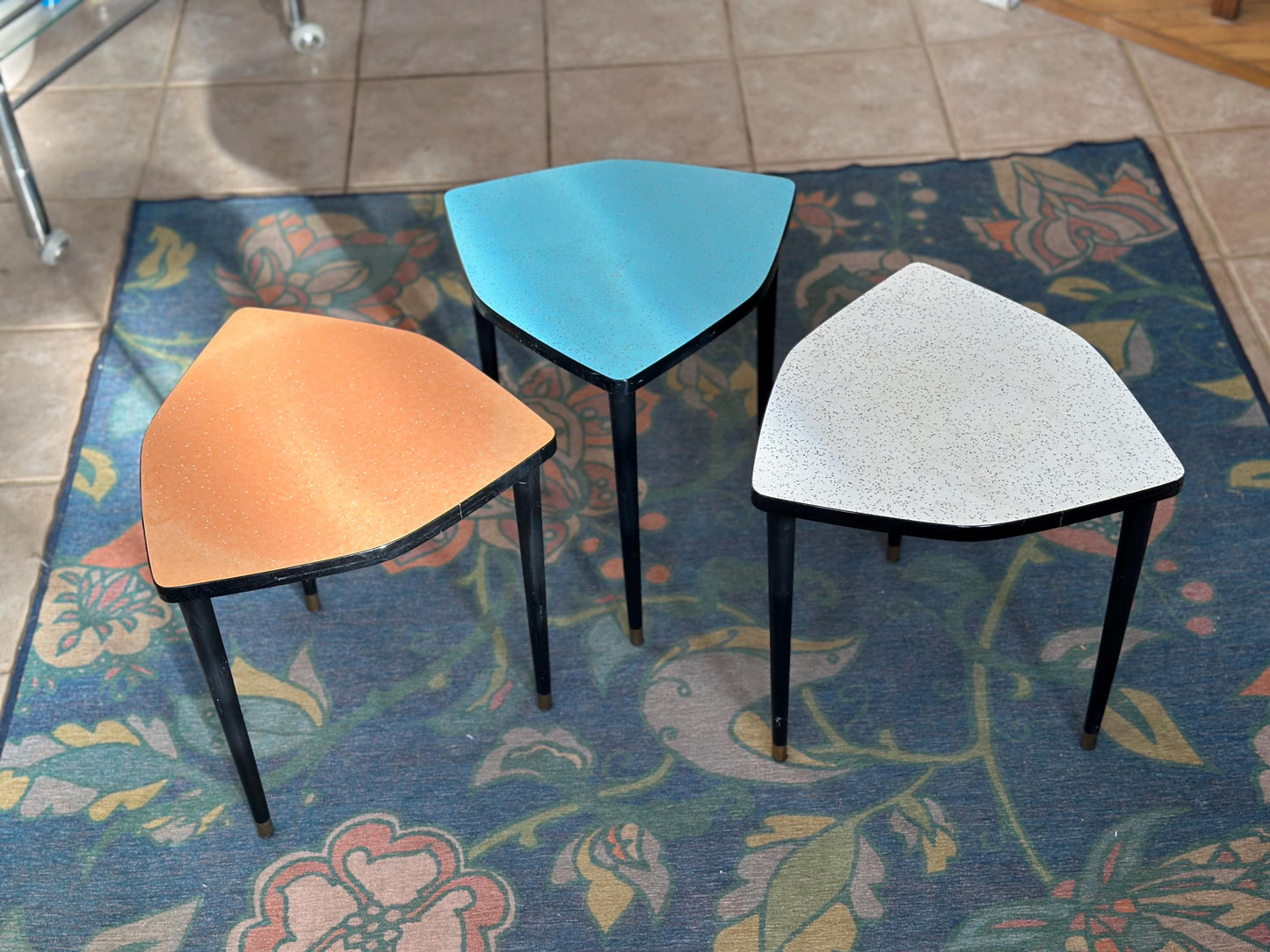Vintage Mid-Century Modern Biltmore Style  Stacking Tables – Set of 3 – Eames Era Atomic Side Tables