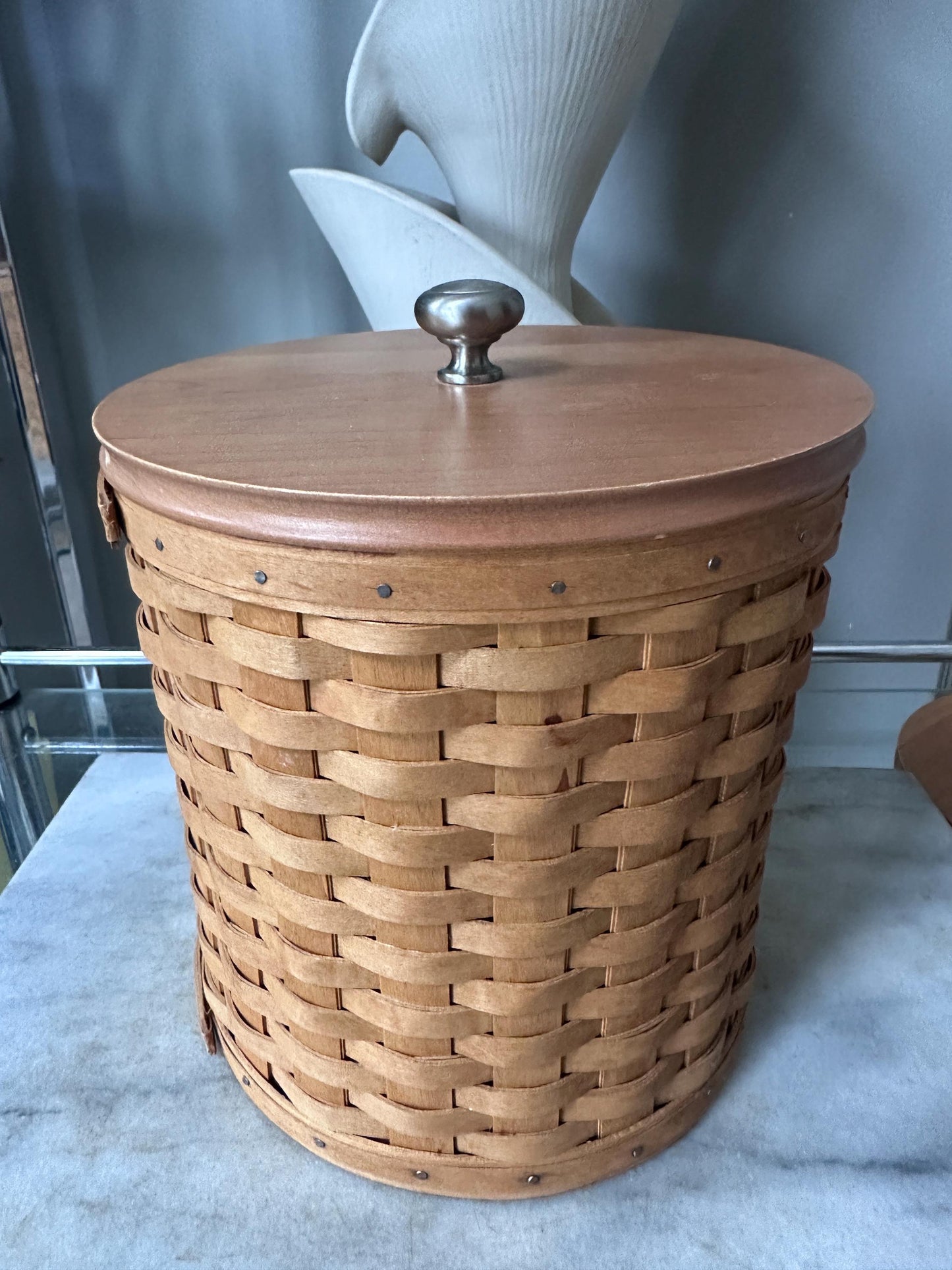 Vintage 2003 Longaberger 16-Piece Canister Basket Set with Wooden Lids +  Protectors | Signed & Dated | Original Pamphlets Included