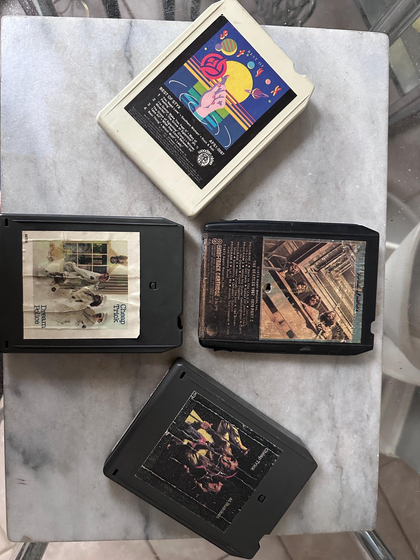Vintage Mock Croc  8 Track Case | Faux Leather 30  8 Track Tape Carrying Case with 30 Tapes – 70s-80s, Cars, Blondie, Led Zeppelin and More