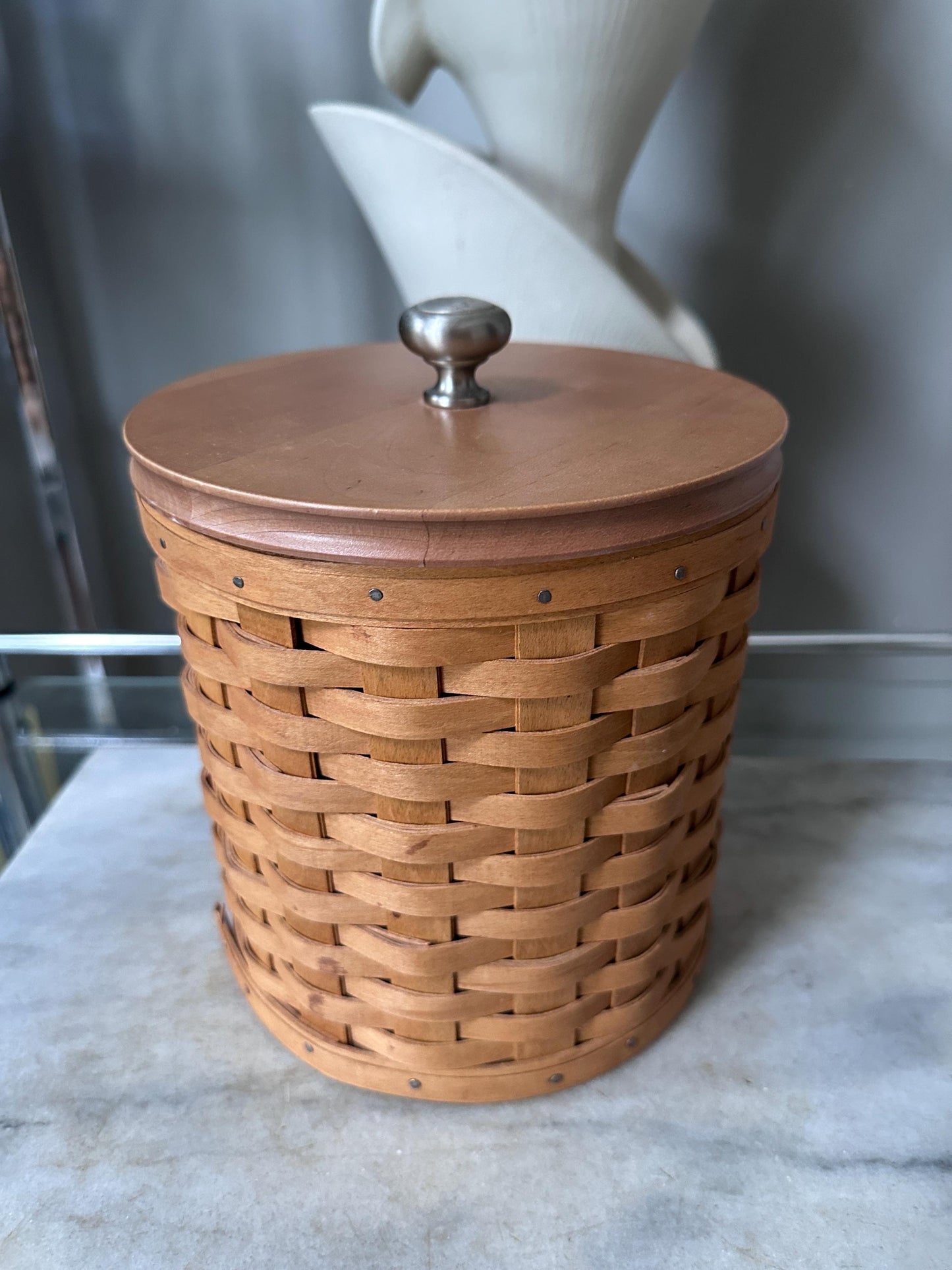 Vintage 2003 Longaberger 16-Piece Canister Basket Set with Wooden Lids +  Protectors | Signed & Dated | Original Pamphlets Included