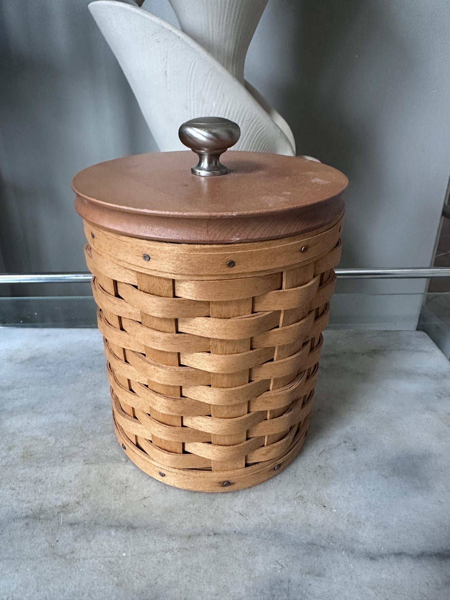 Vintage 2003 Longaberger 16-Piece Canister Basket Set with Wooden Lids +  Protectors | Signed & Dated | Original Pamphlets Included