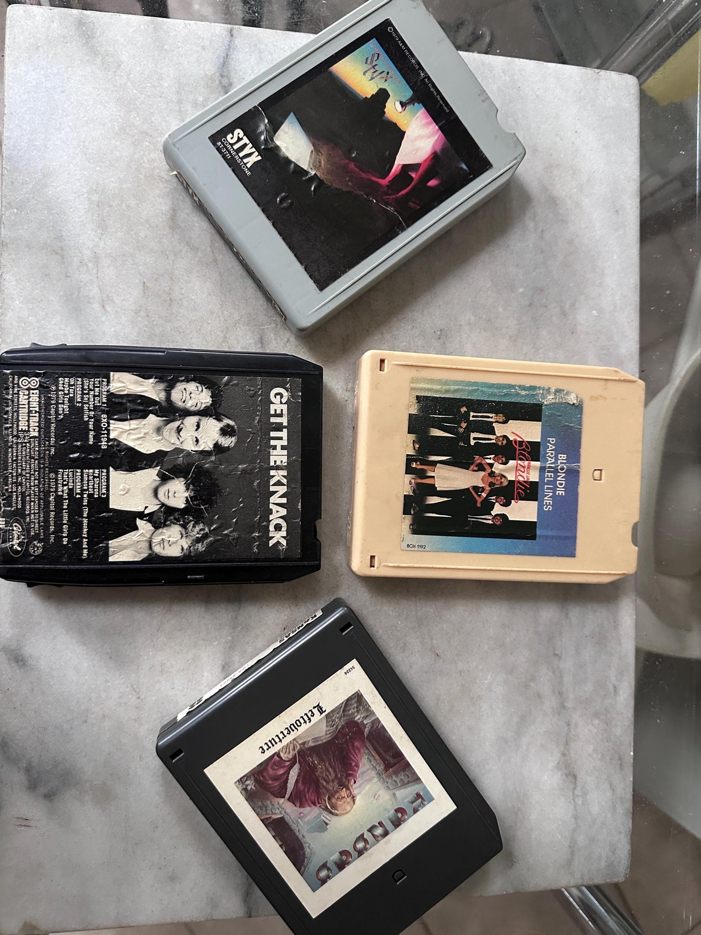 Vintage Mock Croc  8 Track Case | Faux Leather 30  8 Track Tape Carrying Case with 30 Tapes – 70s-80s, Cars, Blondie, Led Zeppelin and More