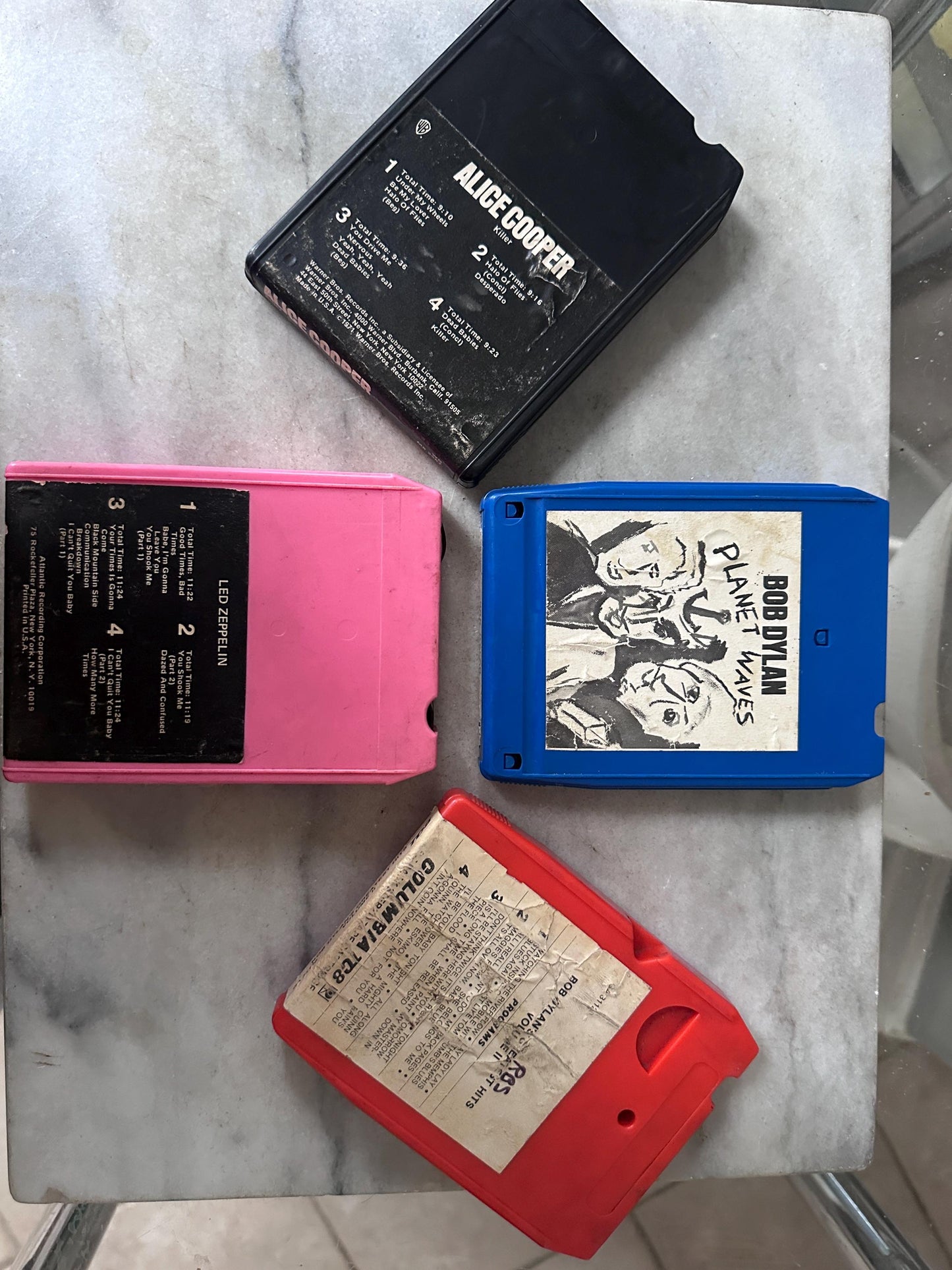 Vintage Mock Croc  8 Track Case | Faux Leather 30  8 Track Tape Carrying Case with 30 Tapes – 70s-80s, Cars, Blondie, Led Zeppelin and More