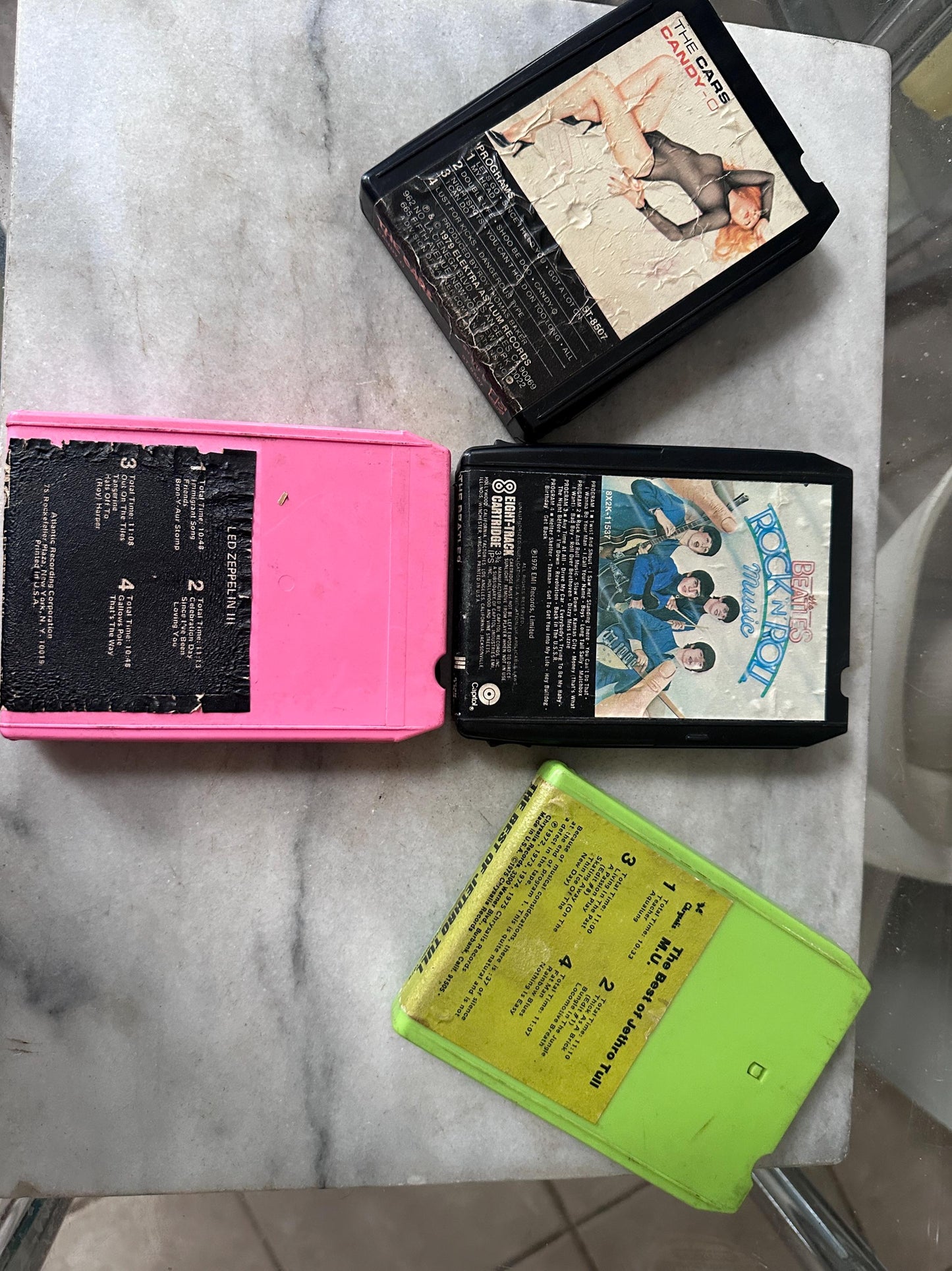 Vintage Mock Croc  8 Track Case | Faux Leather 30  8 Track Tape Carrying Case with 30 Tapes – 70s-80s, Cars, Blondie, Led Zeppelin and More